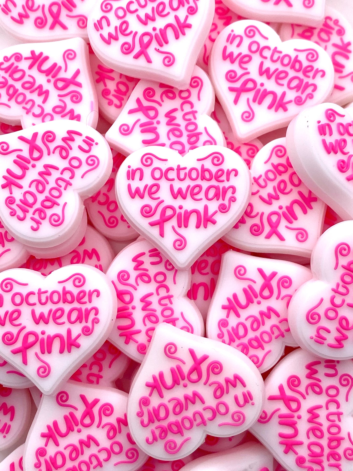 In October We Wear Pink Silicone Focal Beads