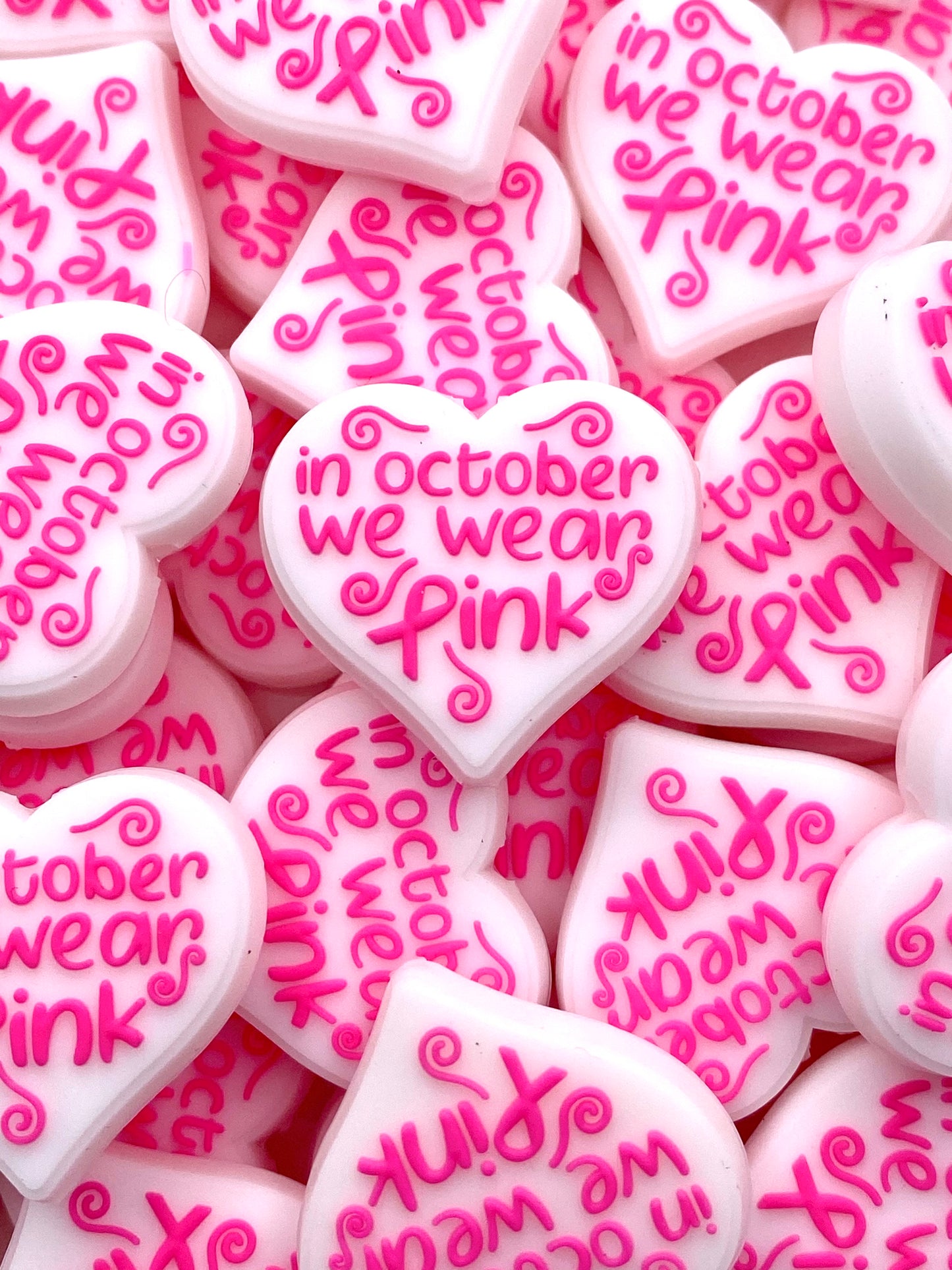 In October We Wear Pink Silicone Focal Beads