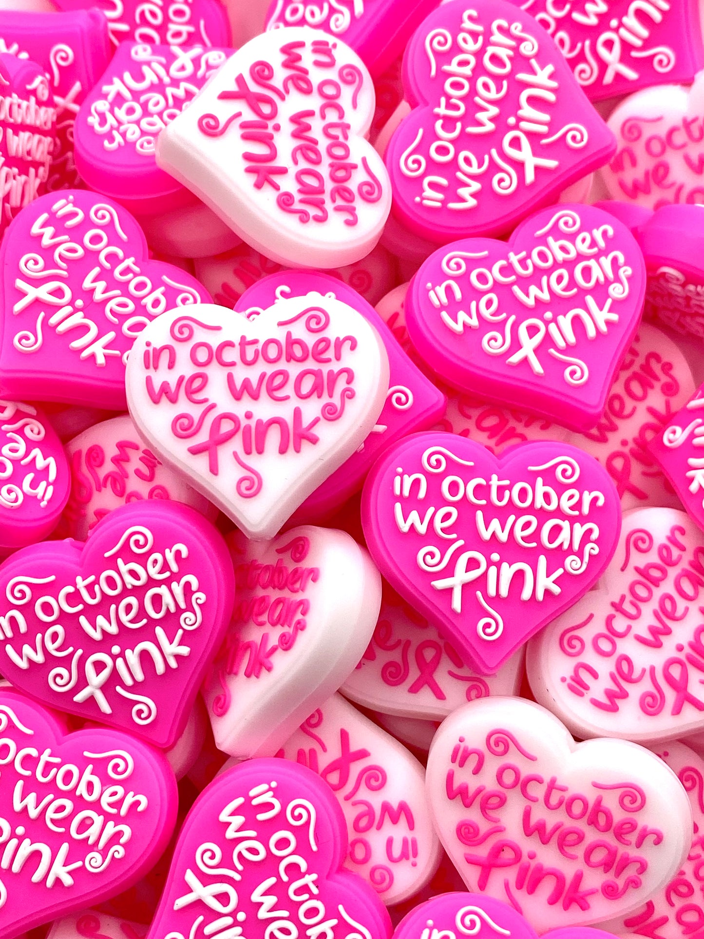 In October We Wear Pink Silicone Focal Beads