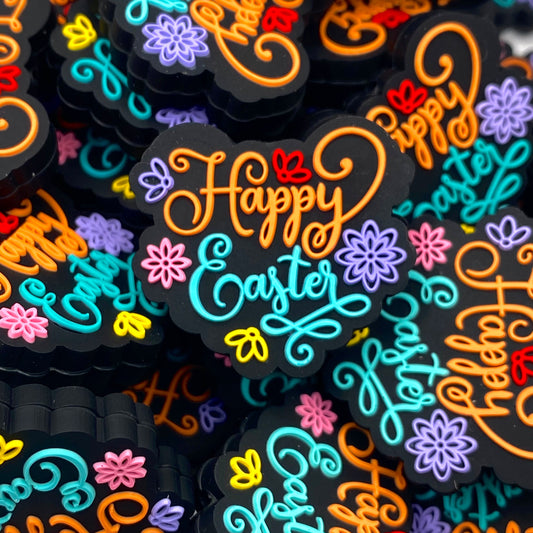 Happy Easter 3.0 Silicone Focal Beads