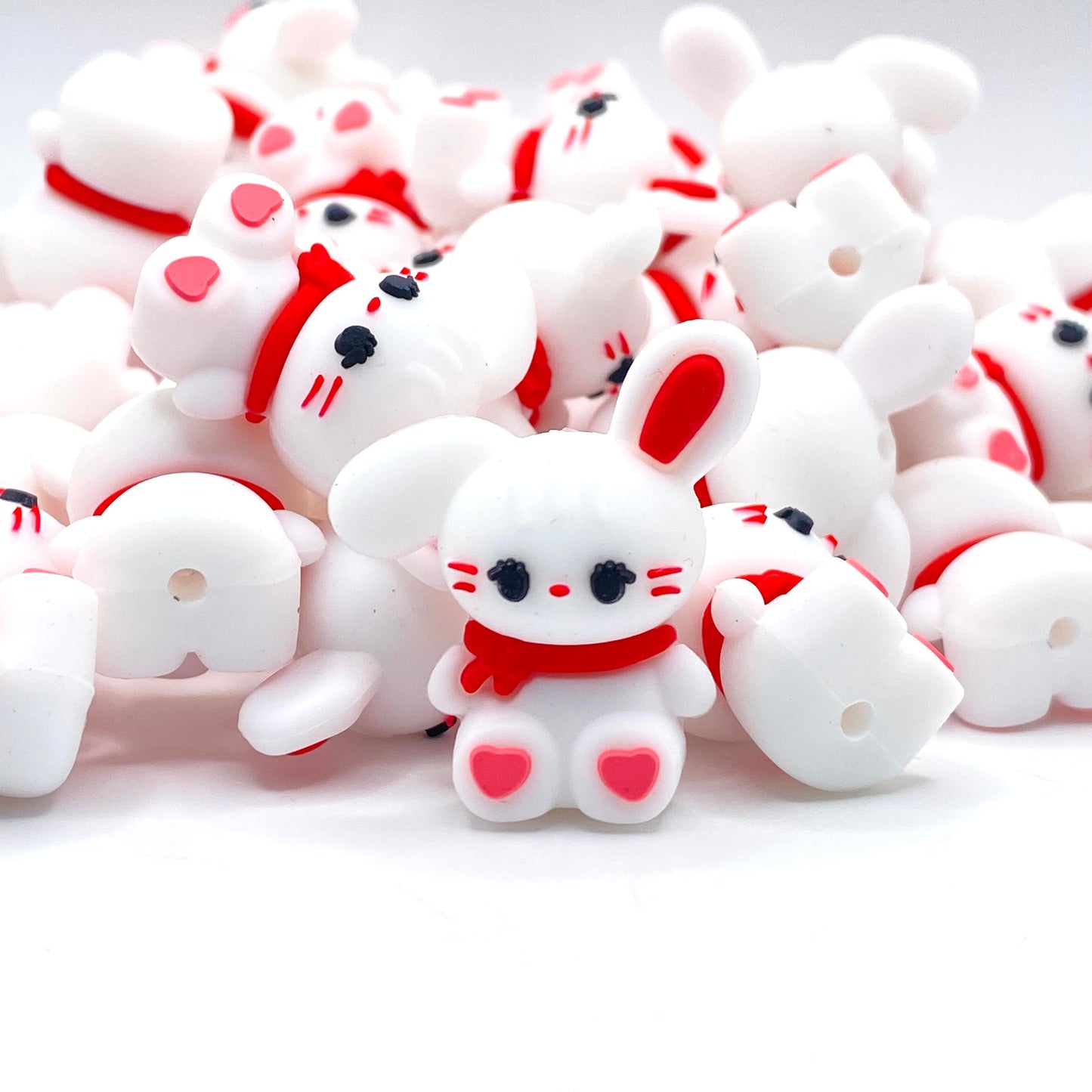 Warm Hugs, Bunny Love 3D Silicone Focal Beads
