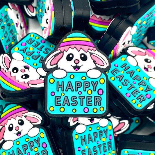 Happy Easter 4.0 Silicone Focal Beads