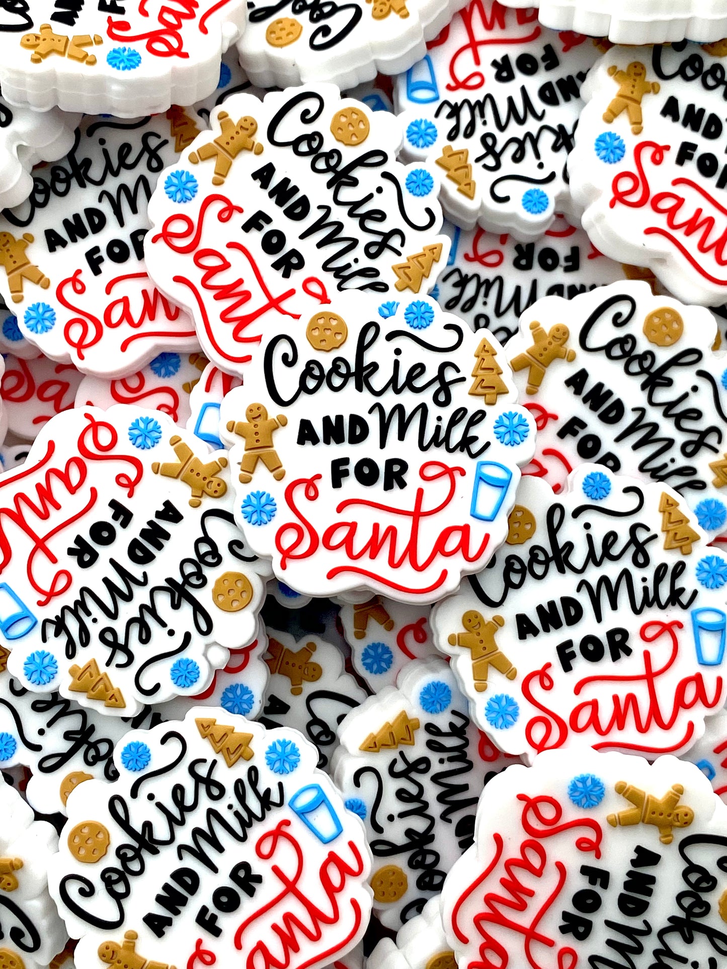 Cookies & Milk For Santa Silicone Focal Beads