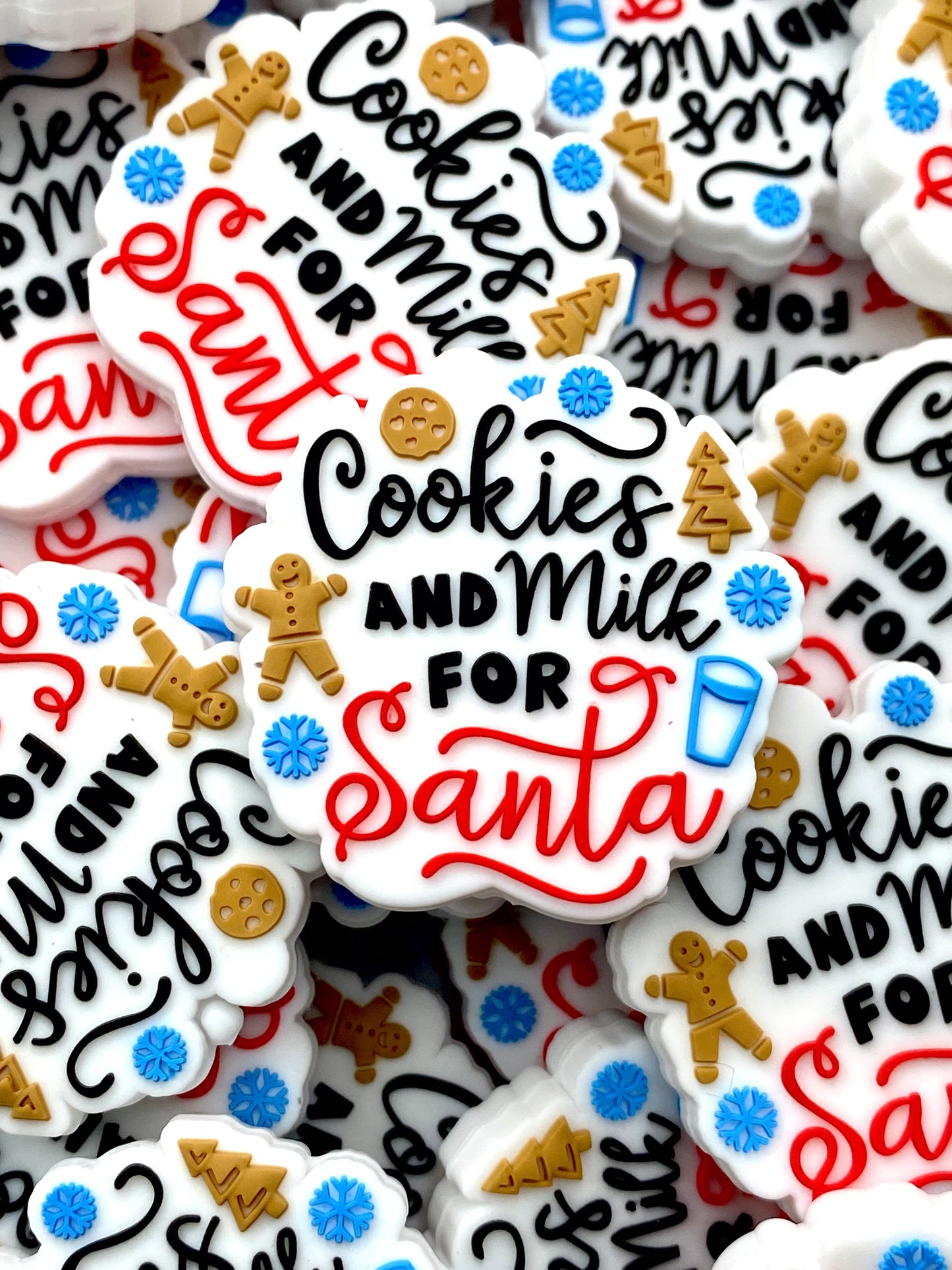 Cookies & Milk For Santa Silicone Focal Beads