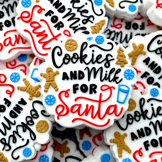 Cookies & Milk For Santa Silicone Focal Beads