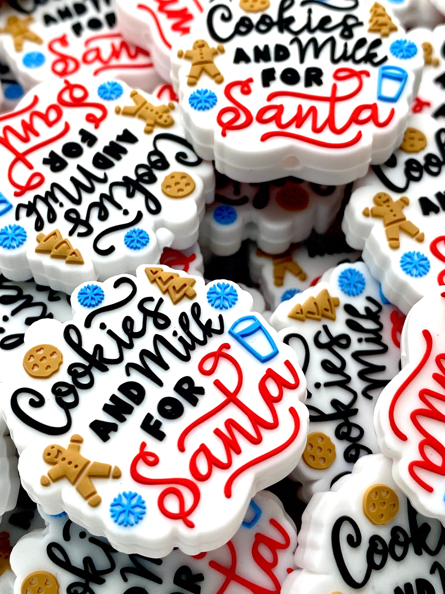 Cookies & Milk For Santa Silicone Focal Beads