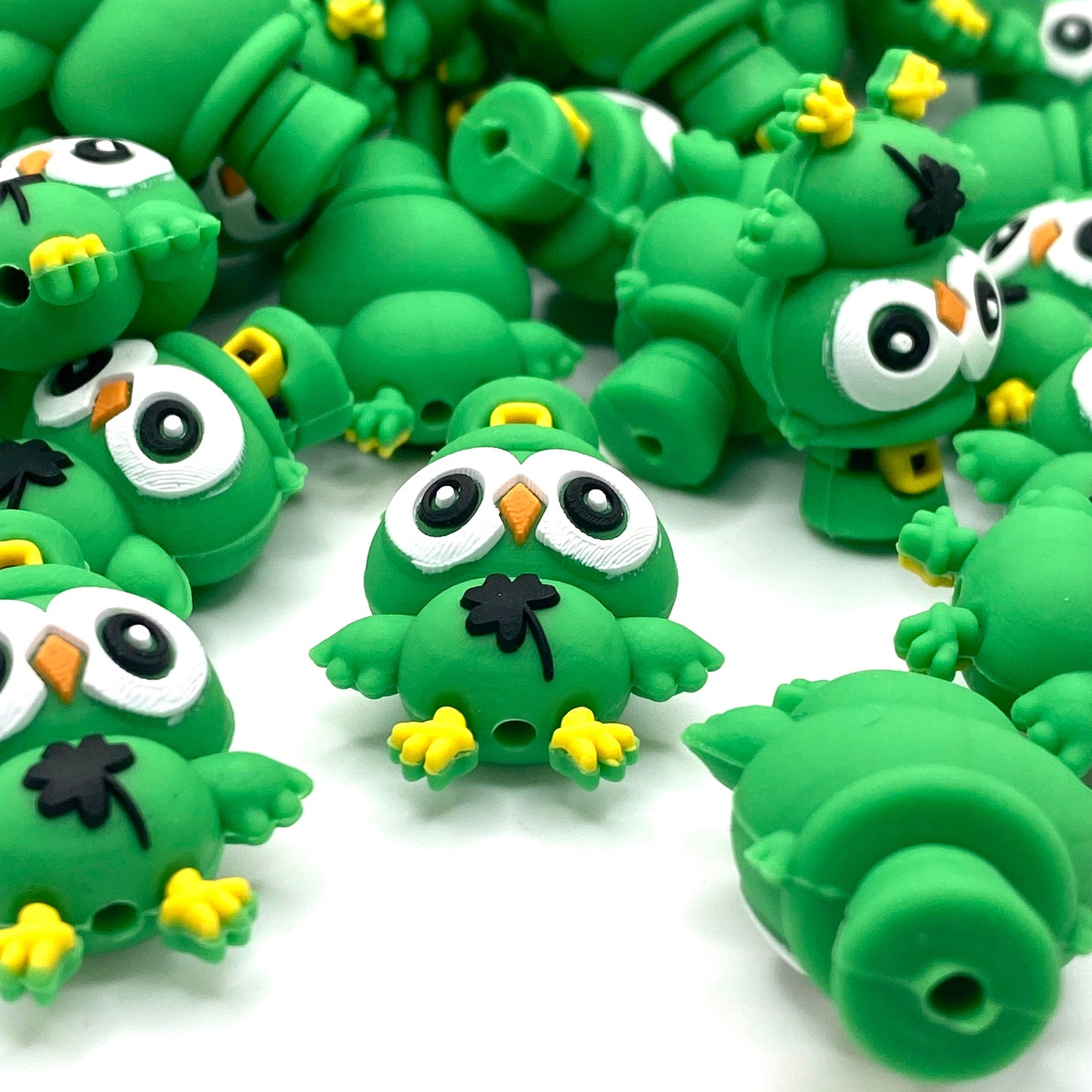 Owl Be Lucky Today 3D Silicone Focal Beads
