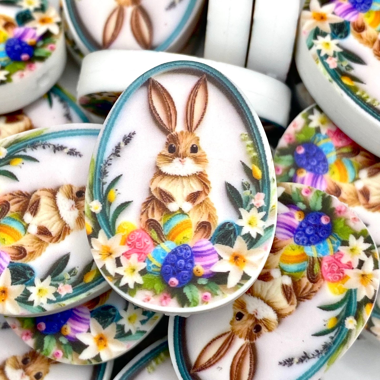 Secret Garden Printed Silicone Focal Beads