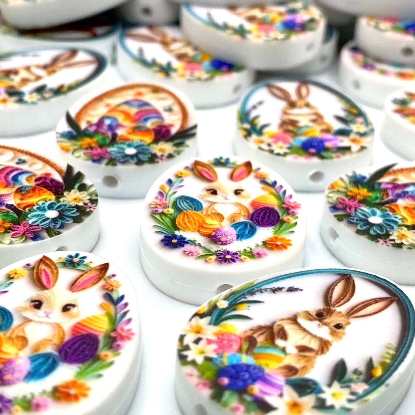 Secret Garden Printed Silicone Focal Beads