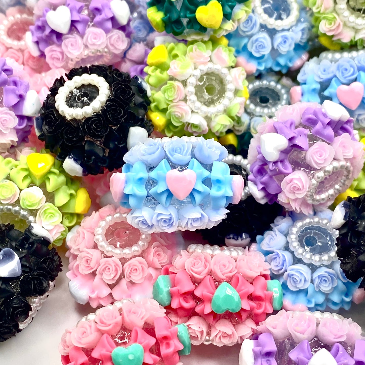 Flowers for the Heart Fancy Beads - 5pcs