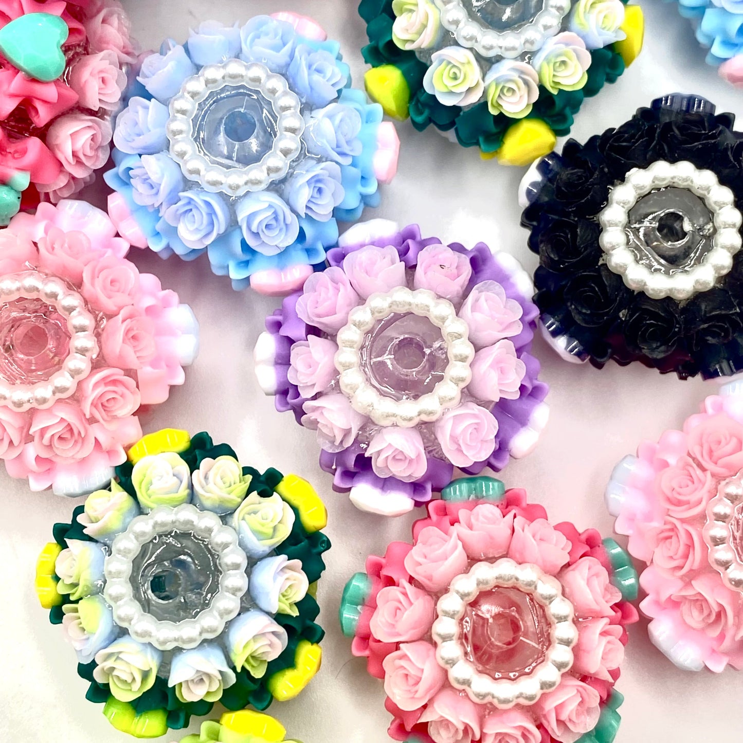 Flowers for the Heart Fancy Beads - 5pcs