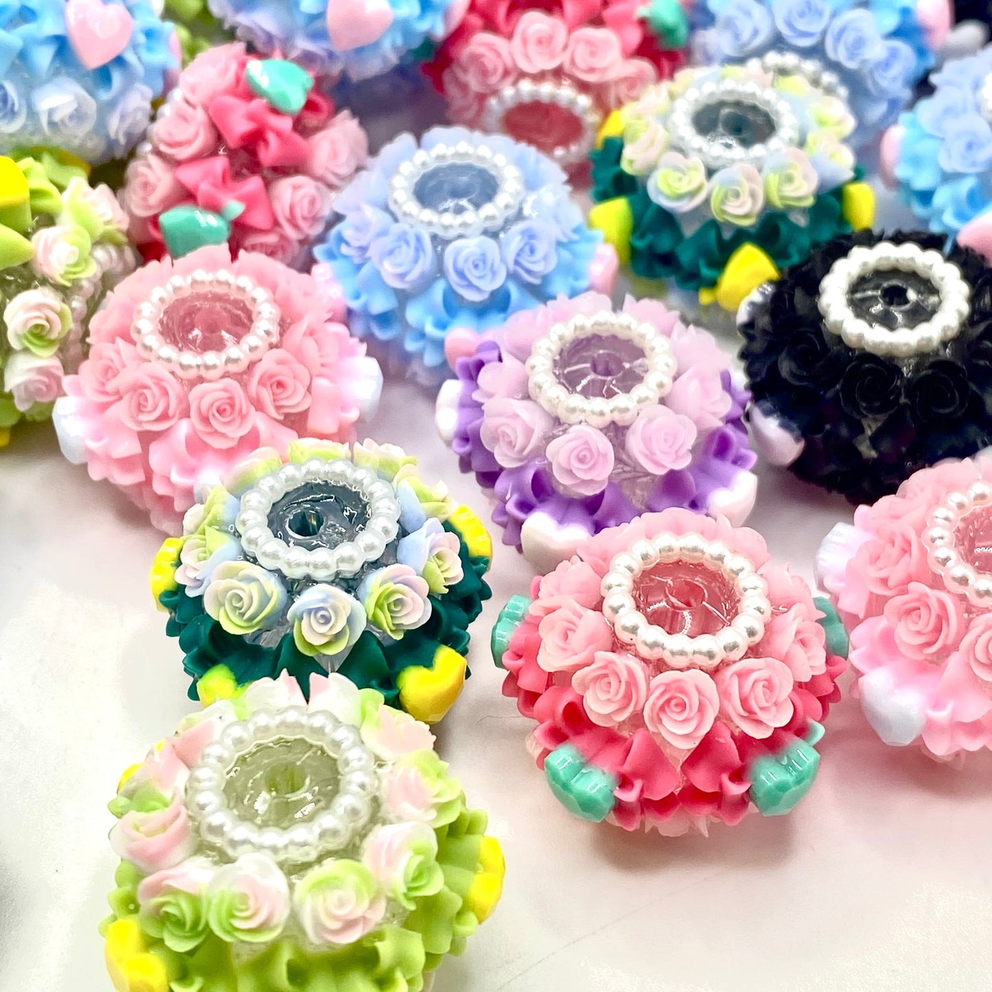 Flowers for the Heart Fancy Beads - 5pcs