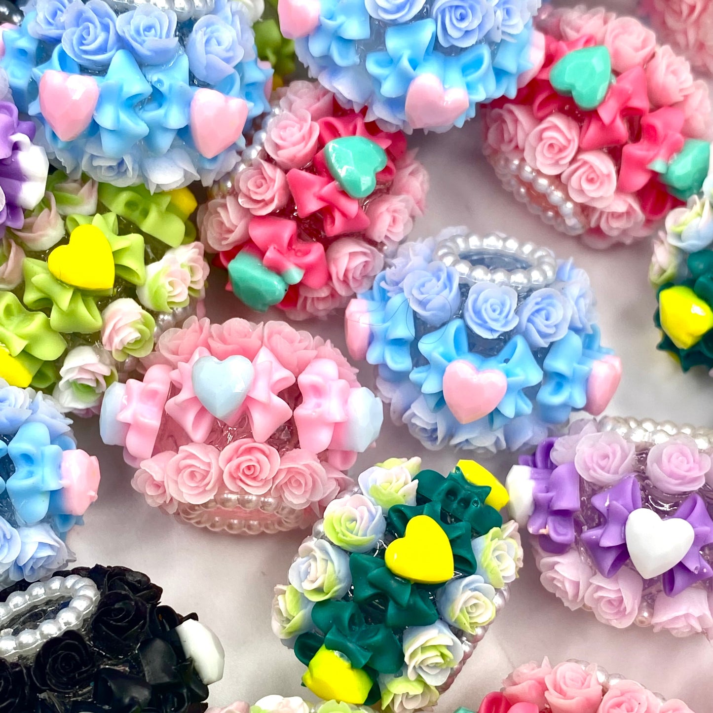 Flowers for the Heart Fancy Beads - 5pcs