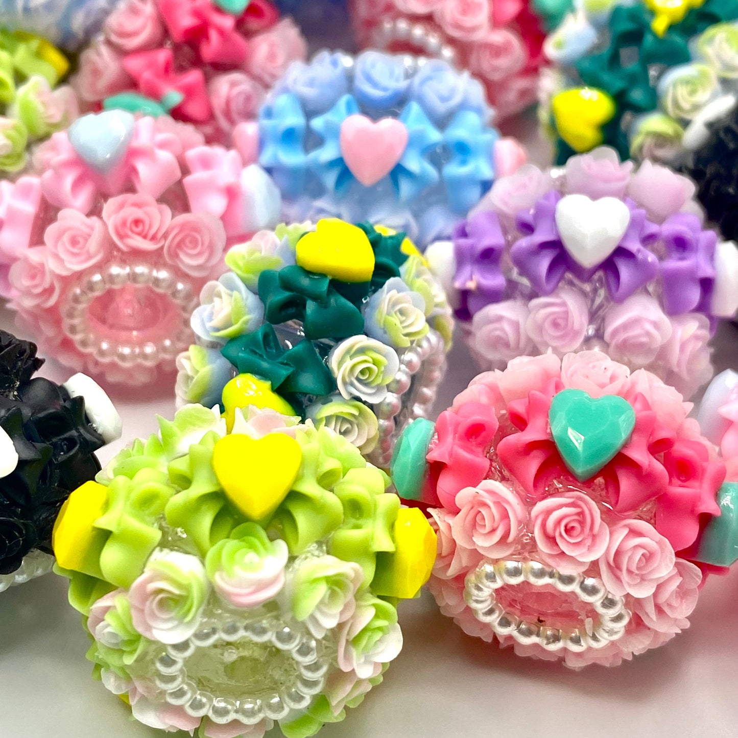Flowers for the Heart Fancy Beads - 5pcs