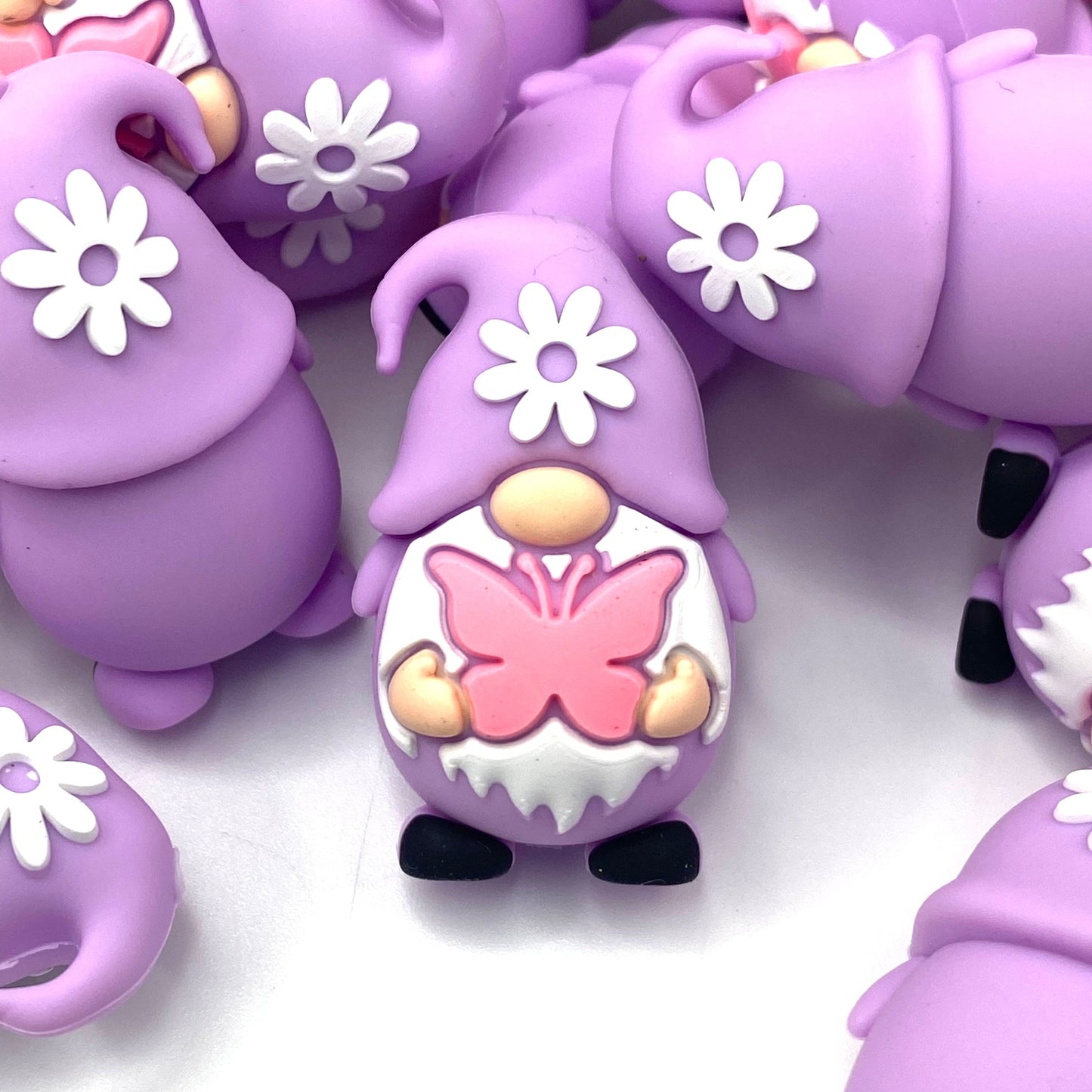 Springtime, Gnome Time 3D Silicone Focal Beads