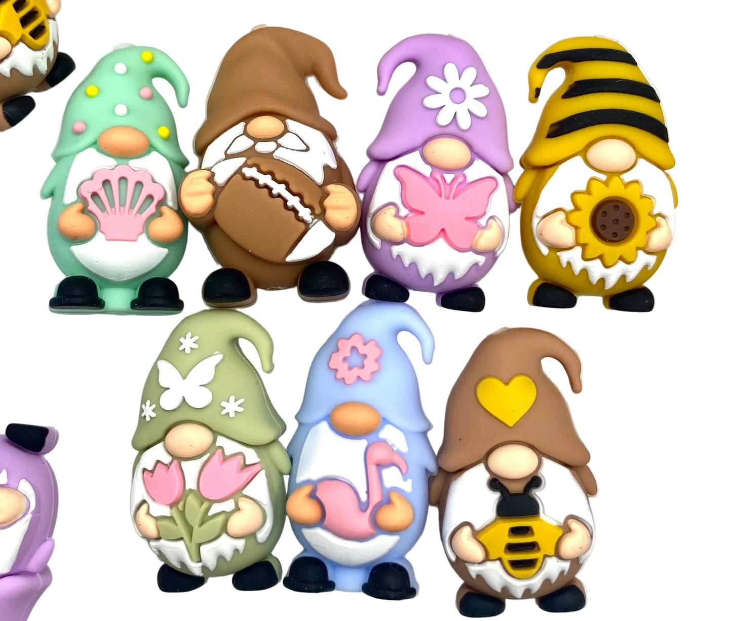 Springtime, Gnome Time 3D Silicone Focal Beads