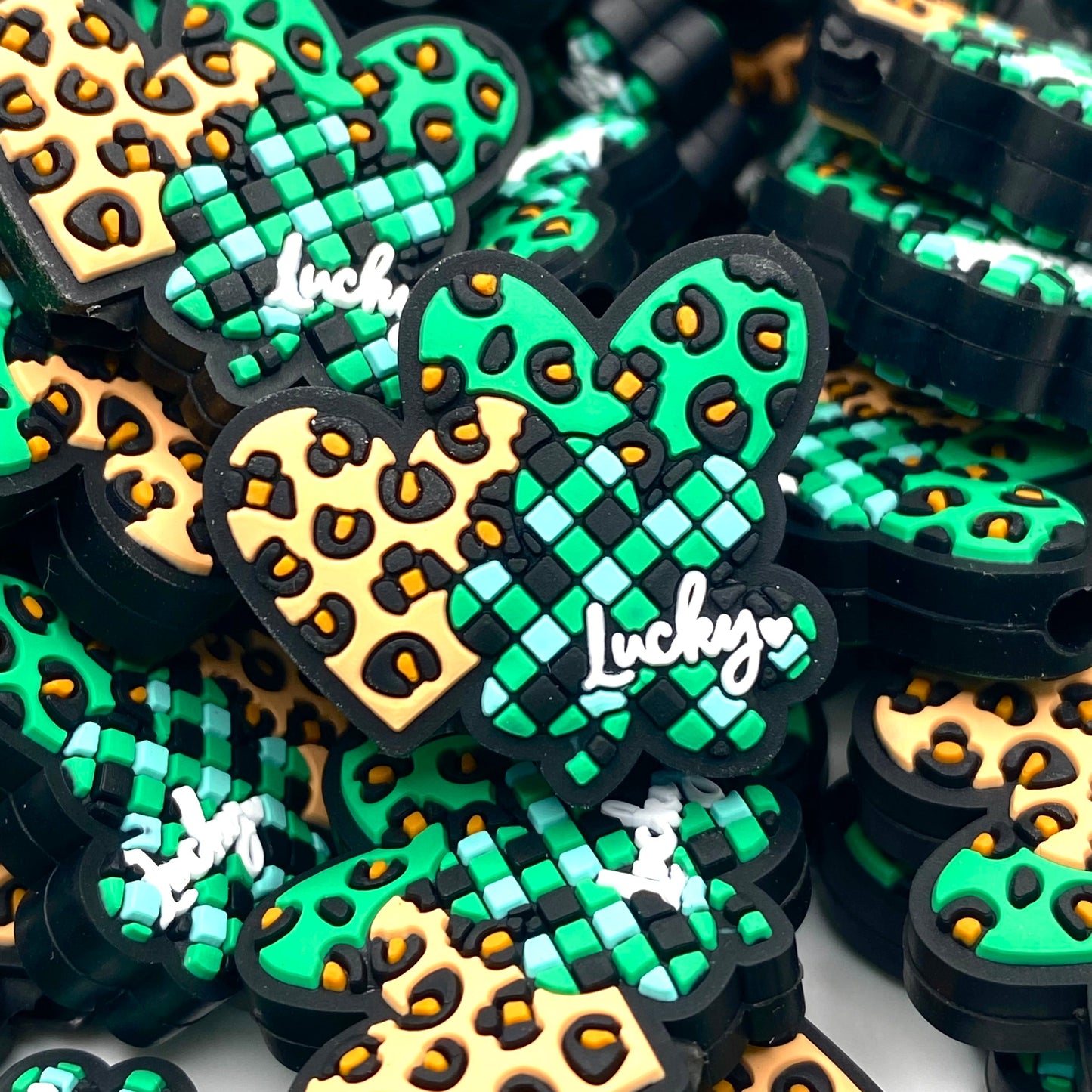 Lucky at Heart Silicone Focal Beads