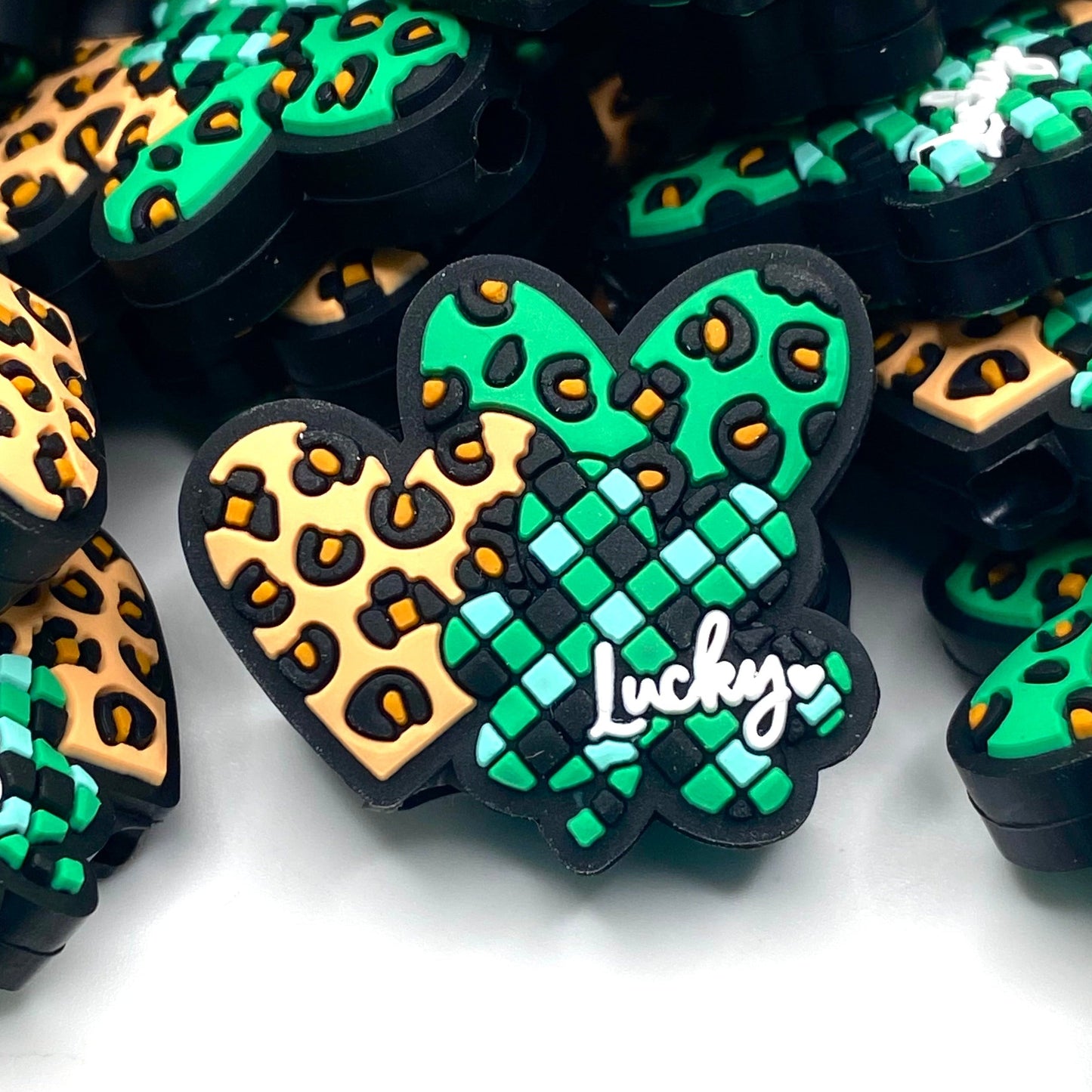 Lucky at Heart Silicone Focal Beads