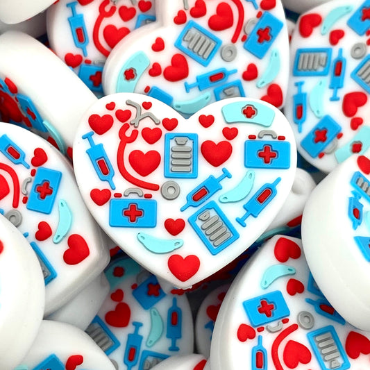 Healthcare Heart 2.0 Silicone Focal Beads
