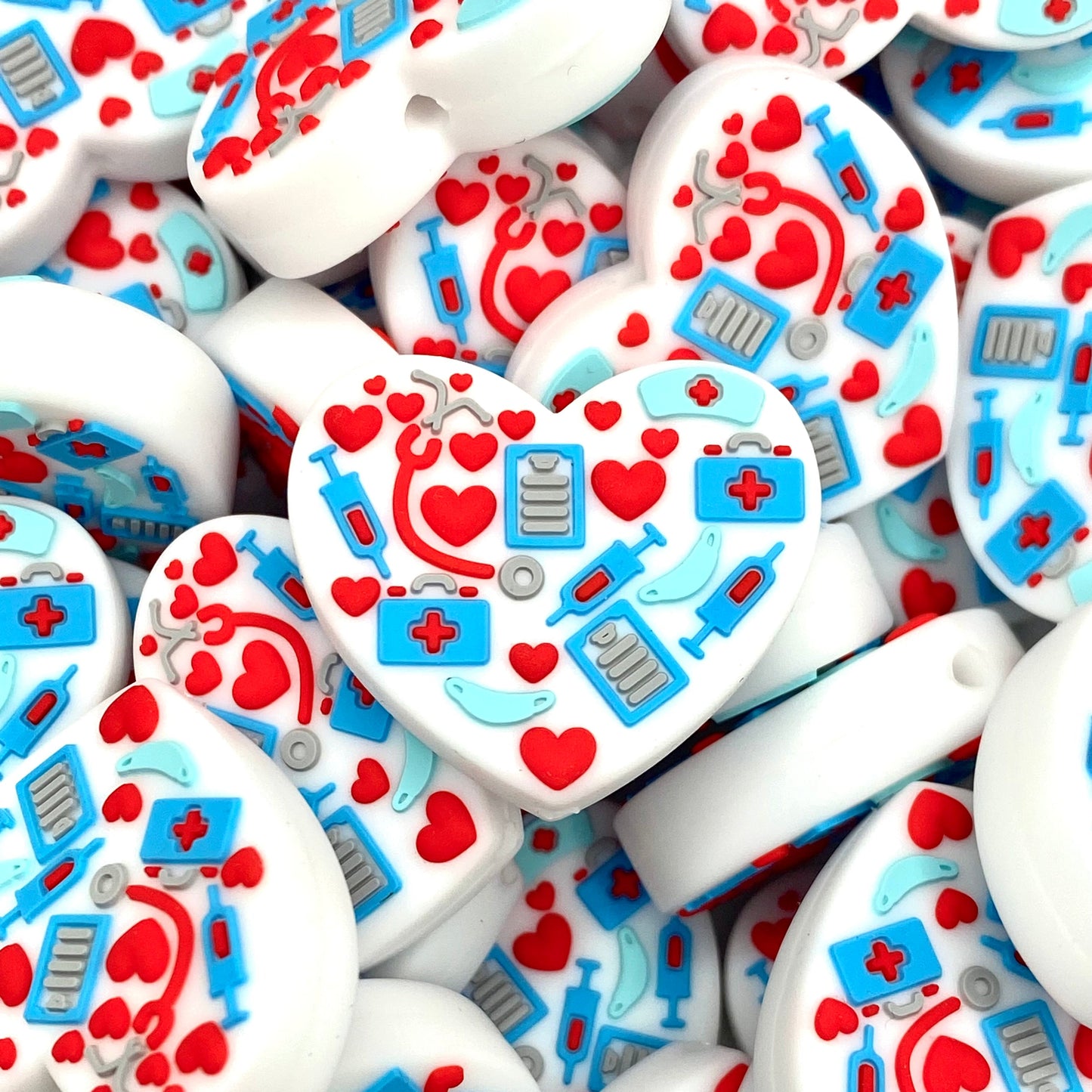 Healthcare Heart 2.0 Silicone Focal Beads