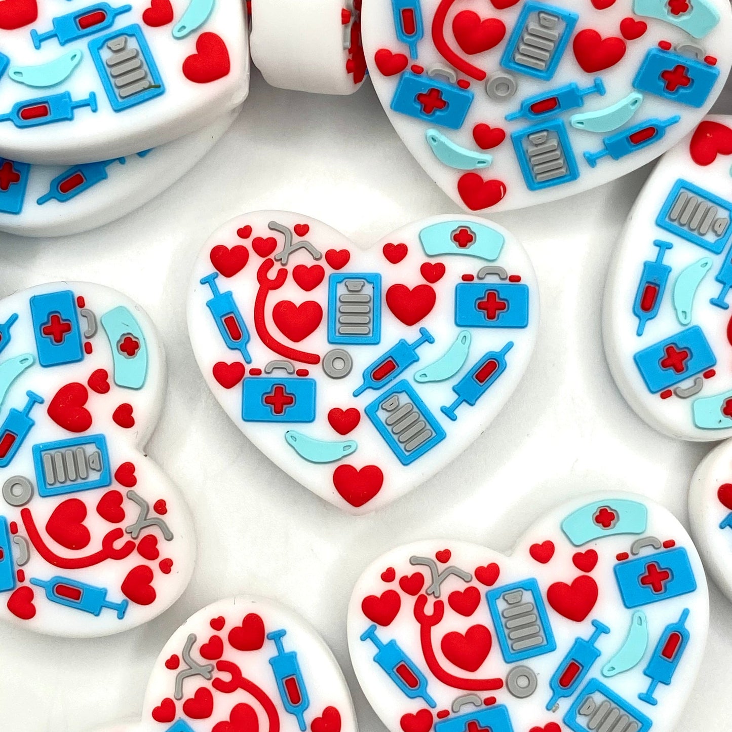 Healthcare Heart 2.0 Silicone Focal Beads