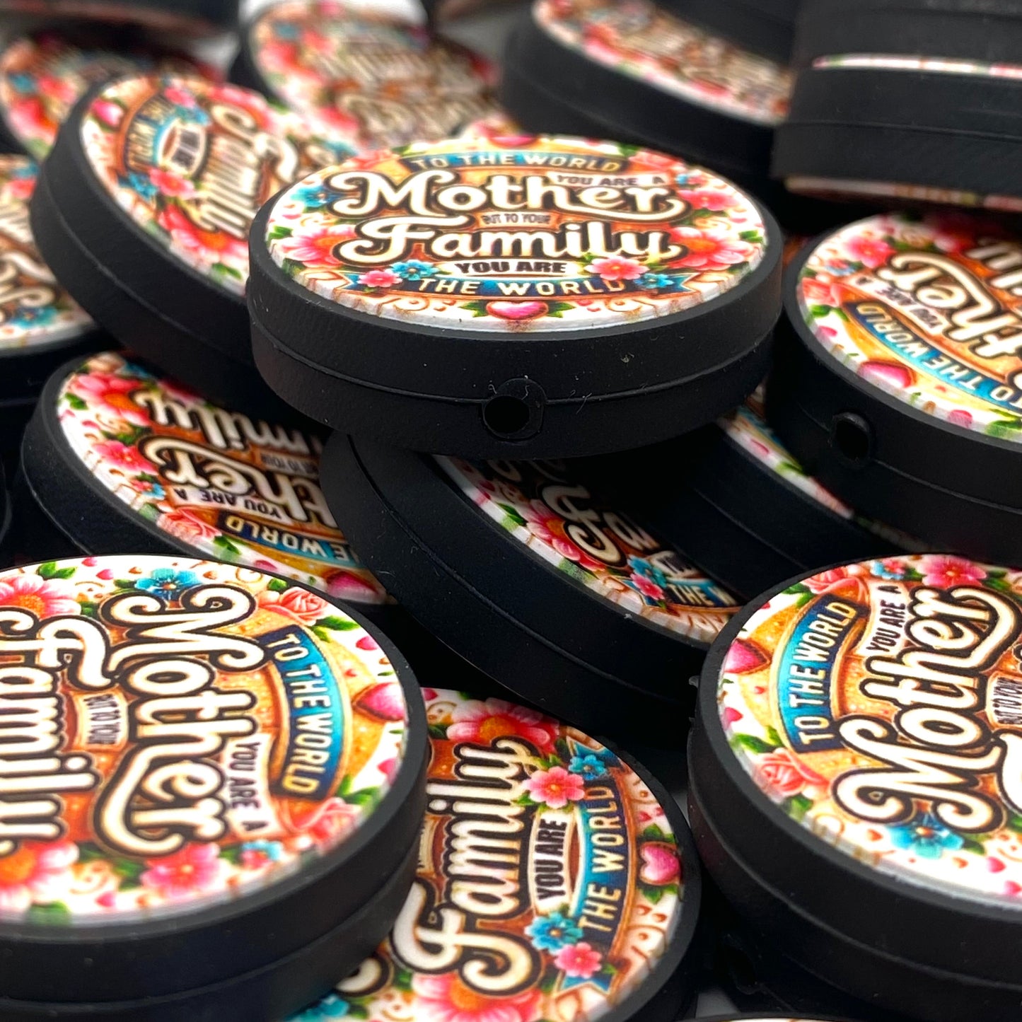 To The World You Are Mother Silicone Printed Focal Beads