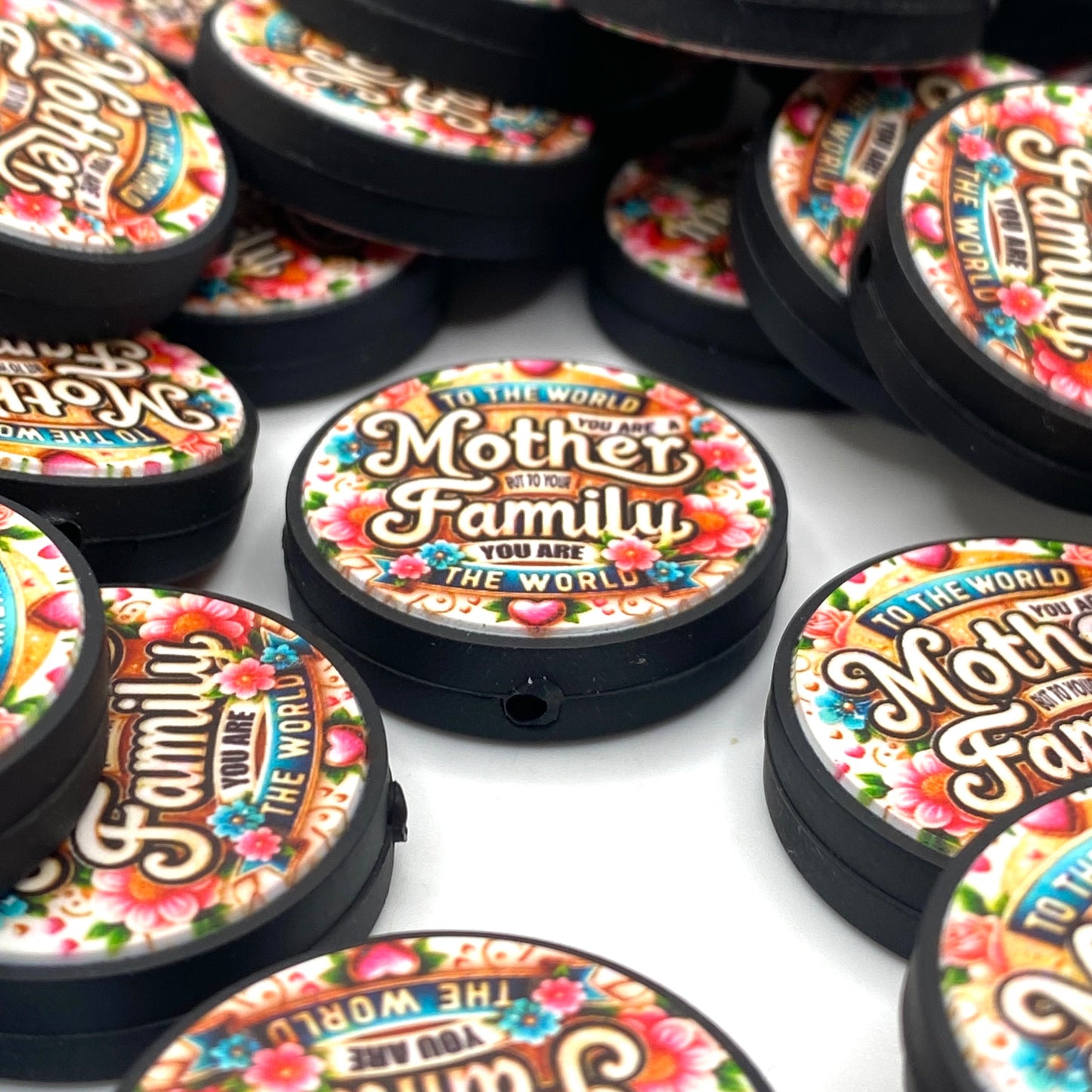 To The World You Are Mother Silicone Printed Focal Beads