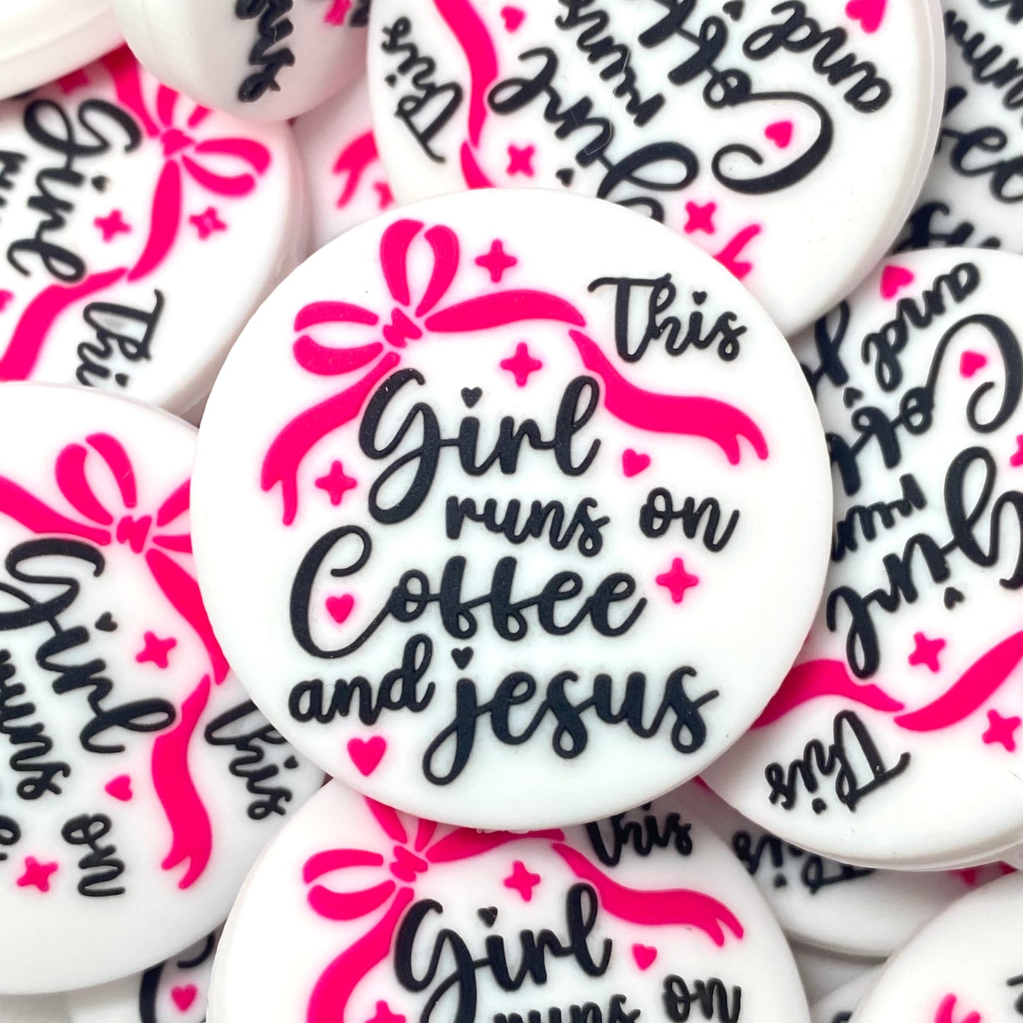 This Girl Run on Coffee & Jesus Silicone Focal Beads