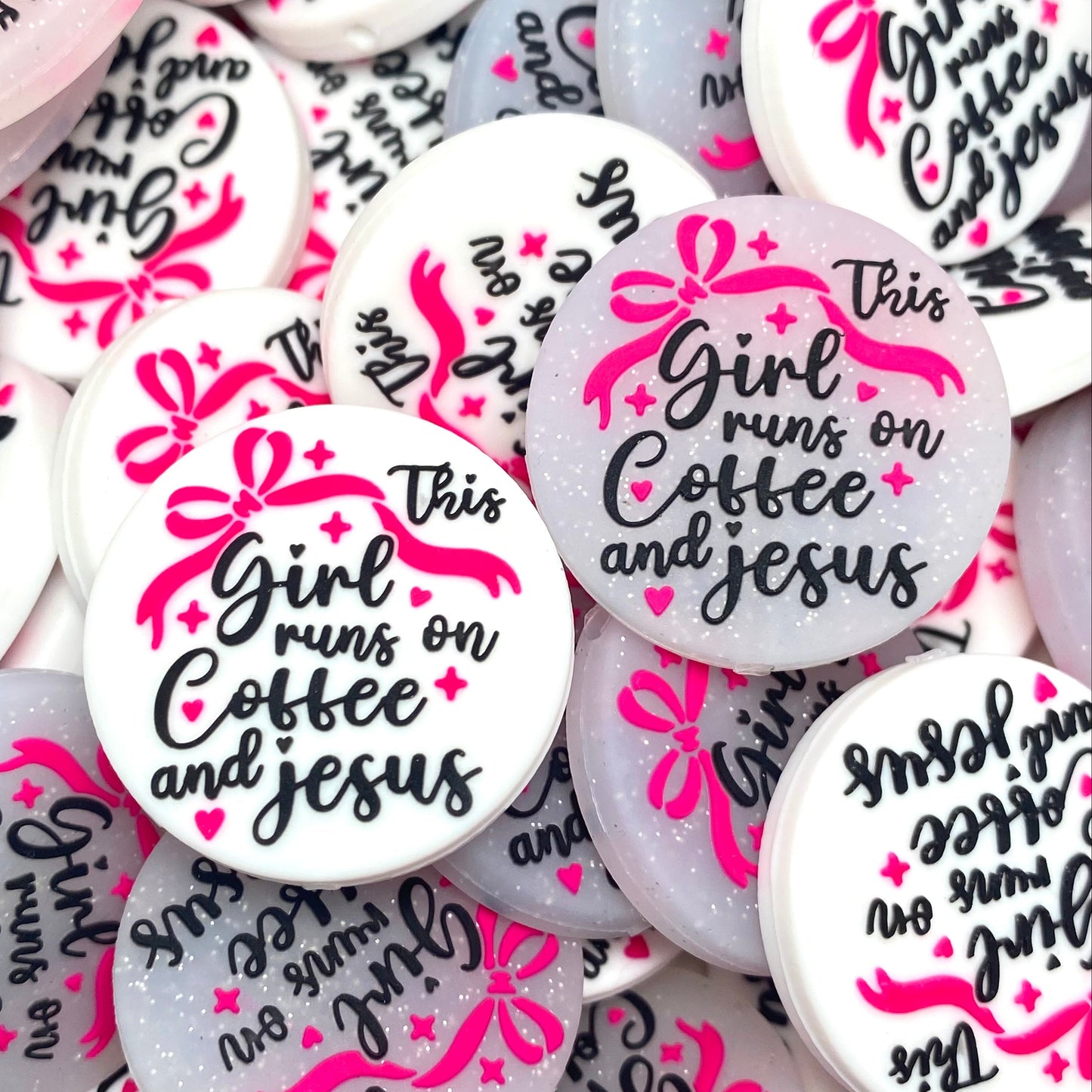 This Girl Run on Coffee & Jesus Silicone Focal Beads
