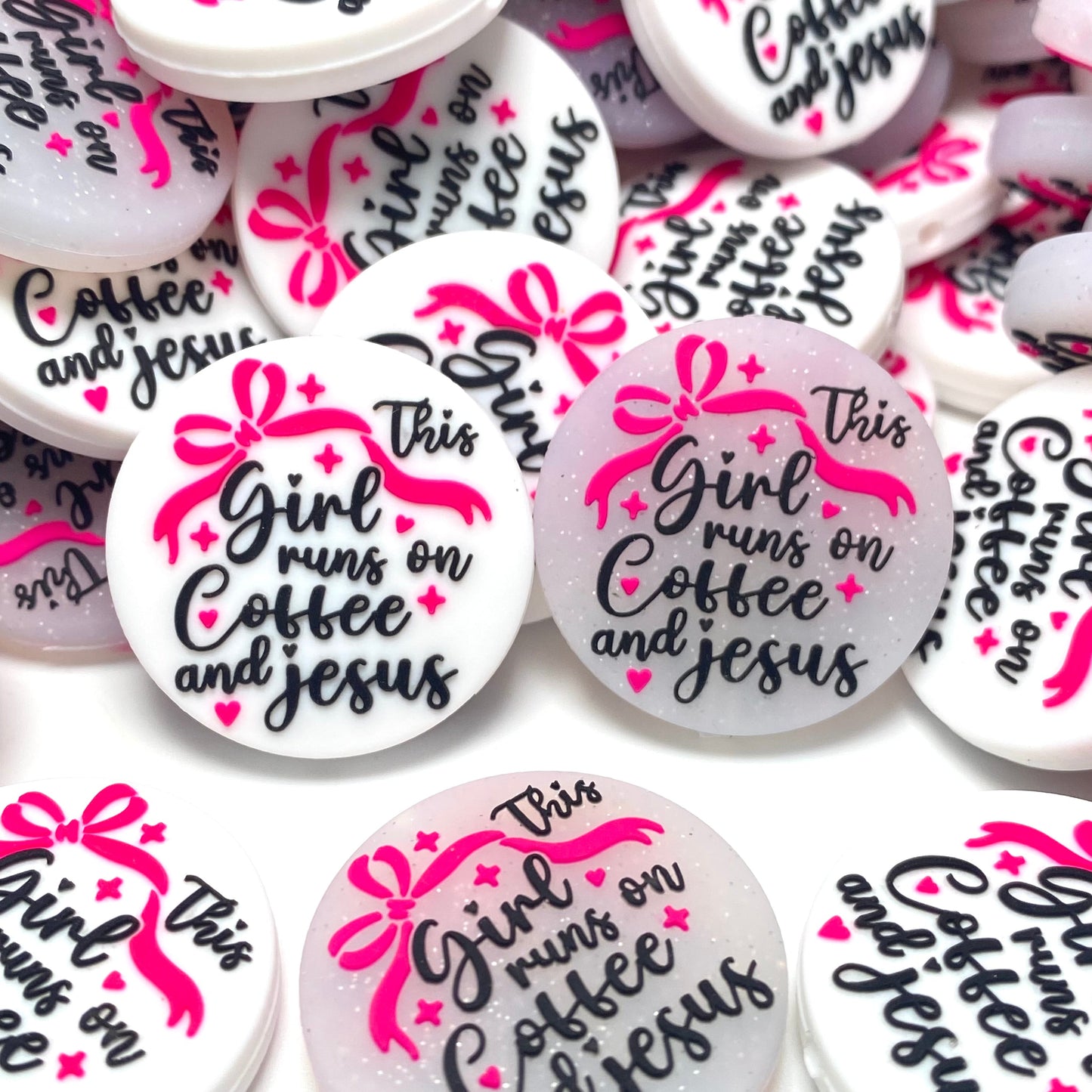 This Girl Run on Coffee & Jesus Silicone Focal Beads