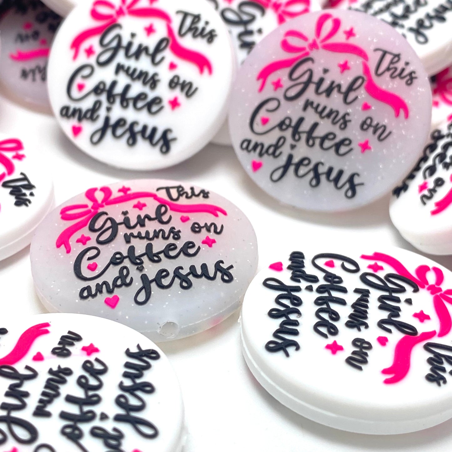 This Girl Run on Coffee & Jesus Silicone Focal Beads