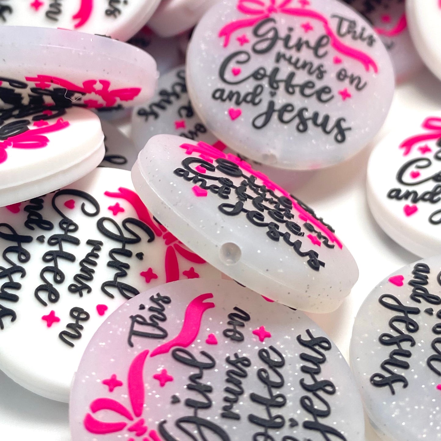 This Girl Run on Coffee & Jesus Silicone Focal Beads