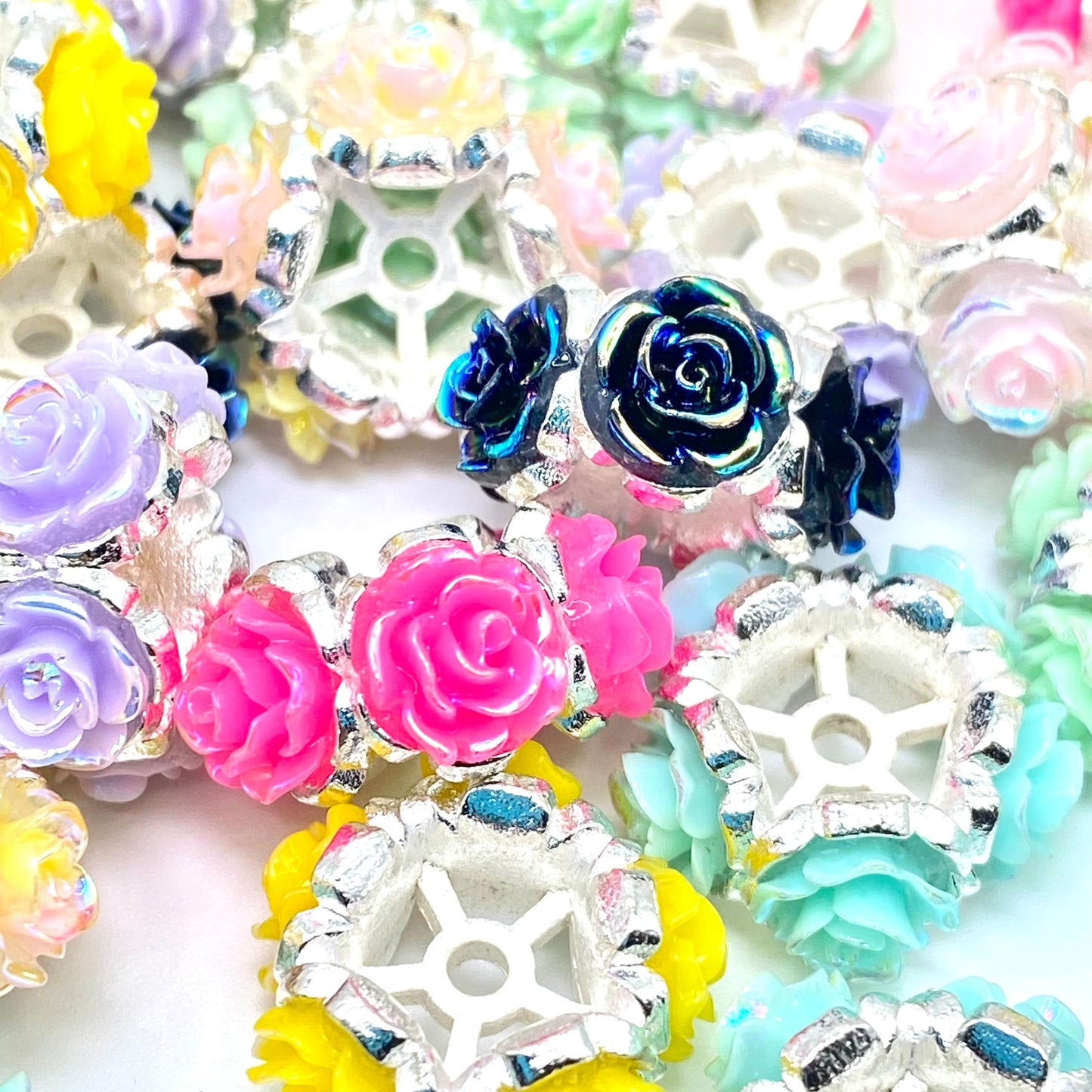 Small Rose, Big Charm Fancy Spacer Beads
