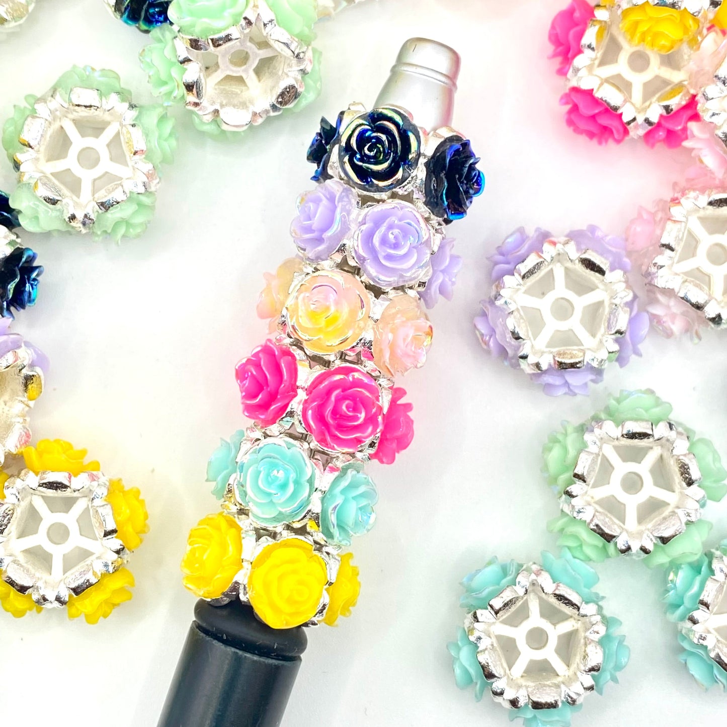 Small Rose, Big Charm Fancy Spacer Beads