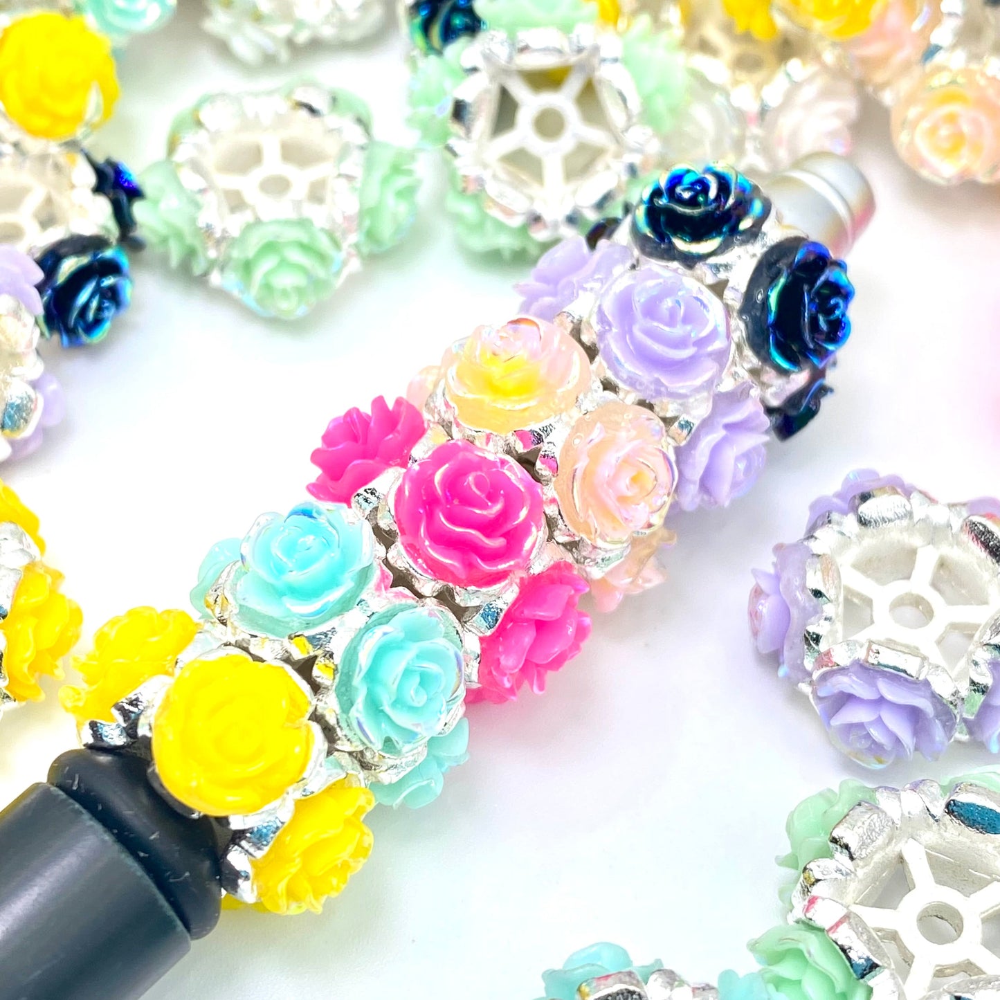 Small Rose, Big Charm Fancy Spacer Beads
