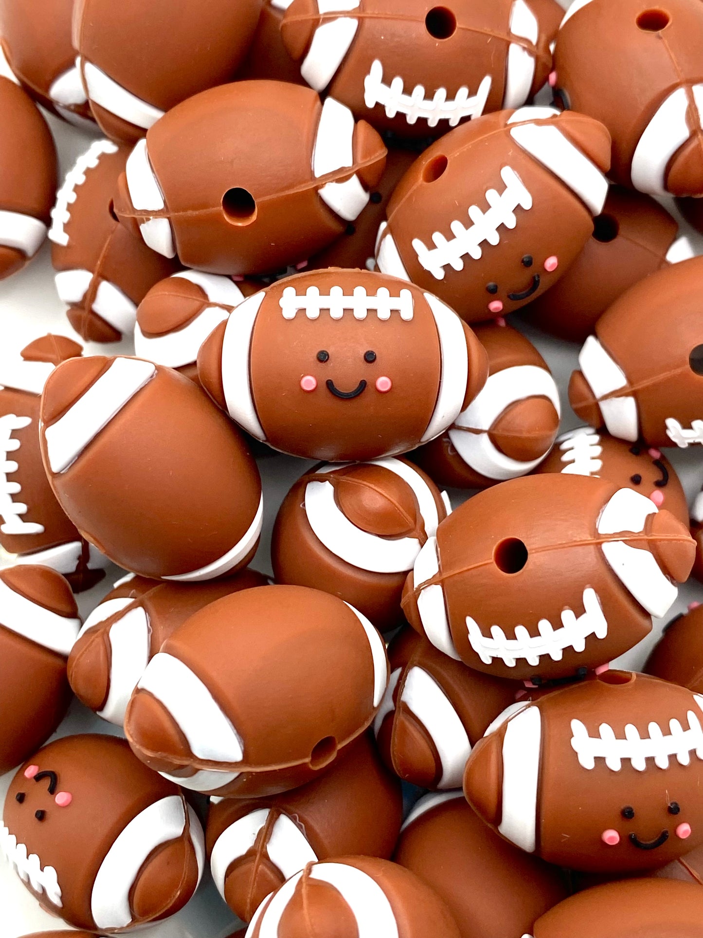 Game Day Football 3D Silicone Focal Beads