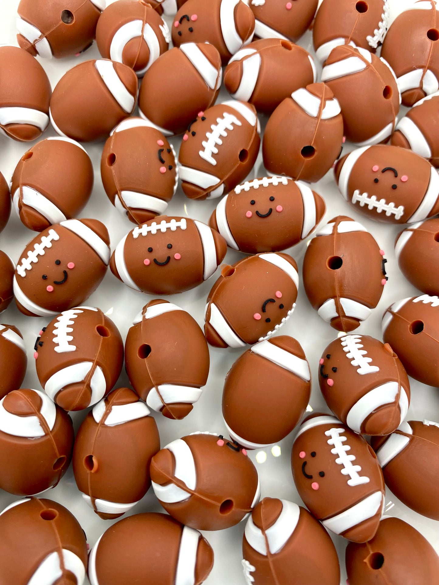 Game Day Football 3D Silicone Focal Beads