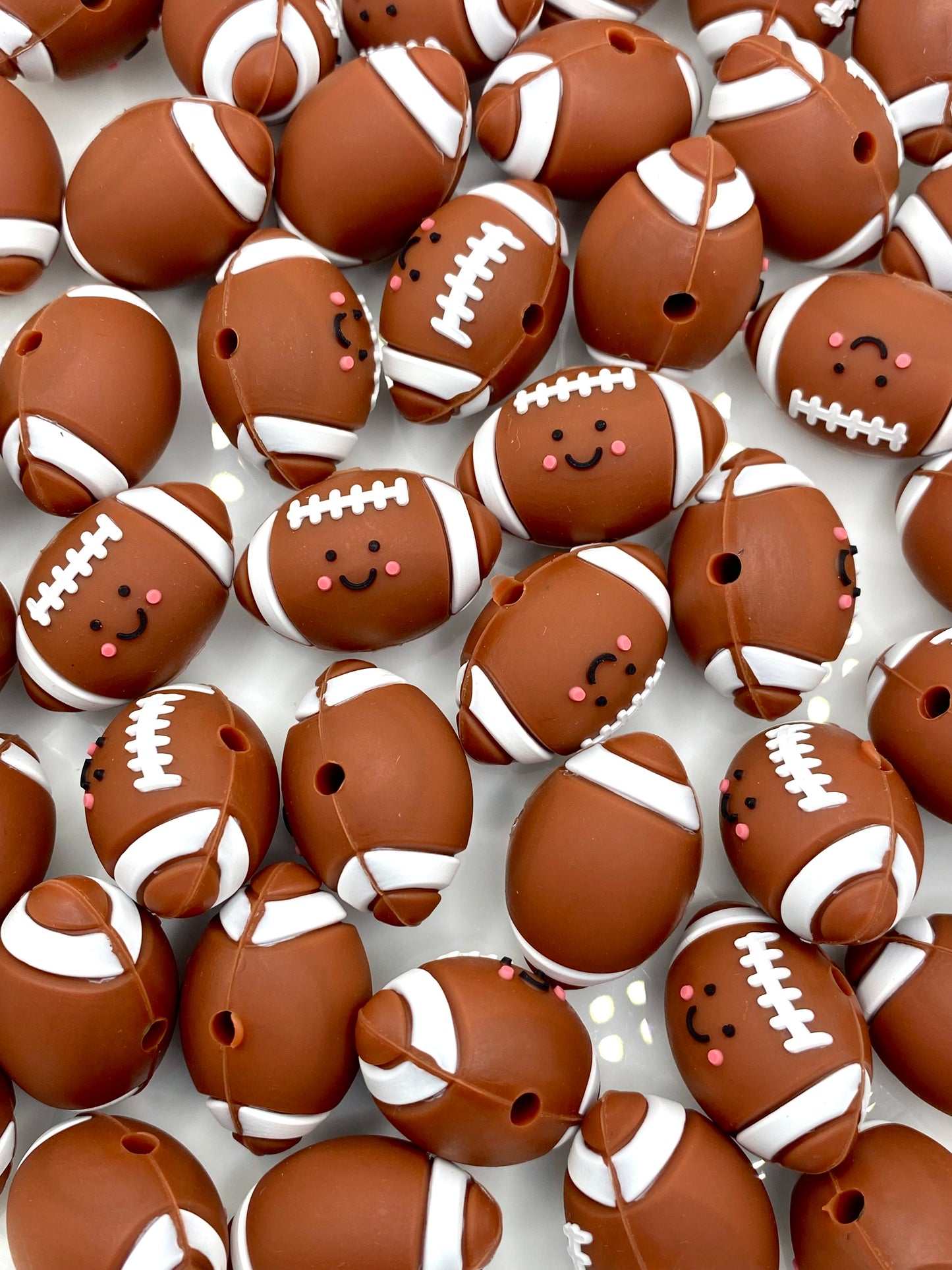 Game Day Football 3D Silicone Focal Beads