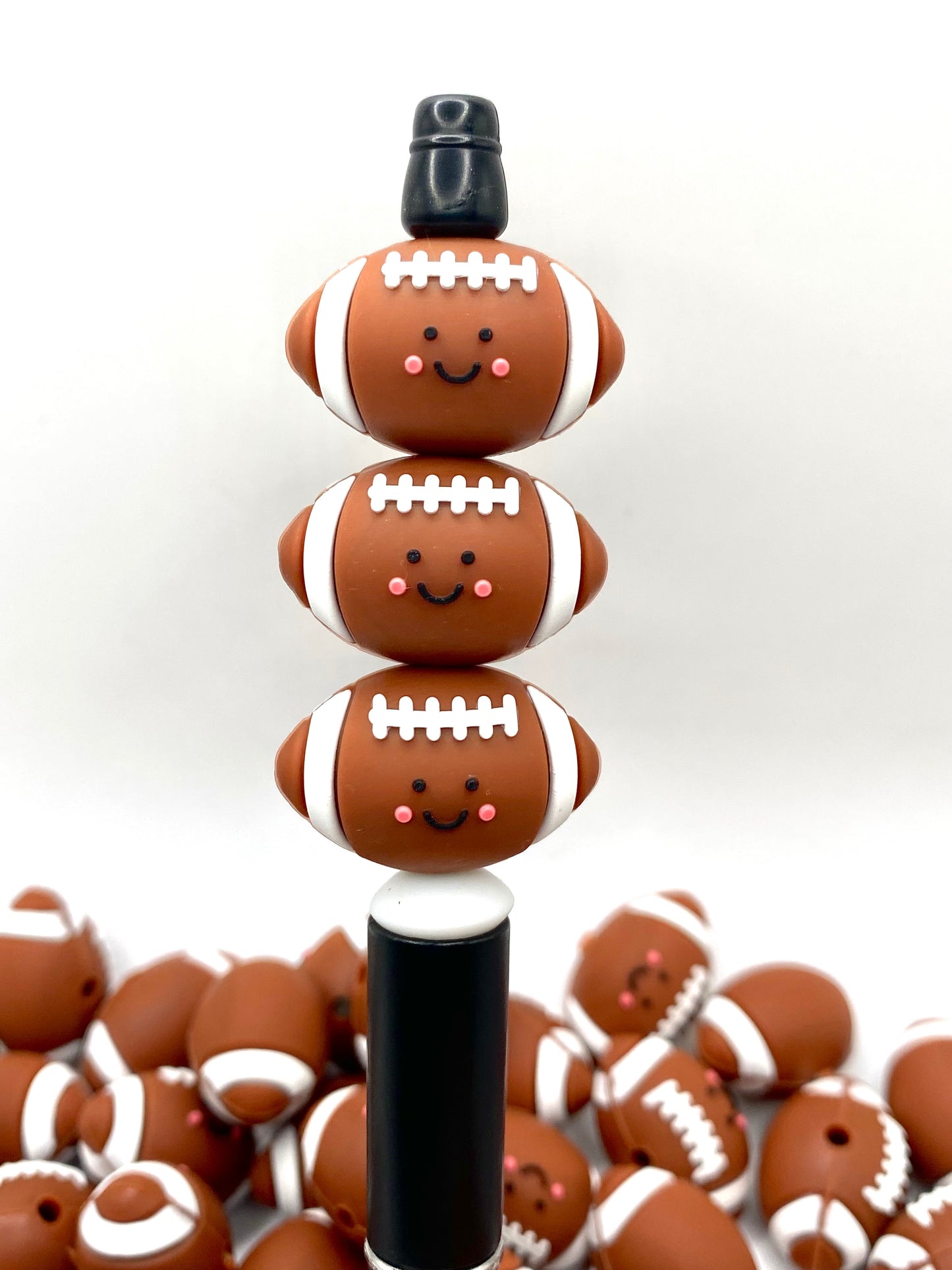 Game Day Football 3D Silicone Focal Beads