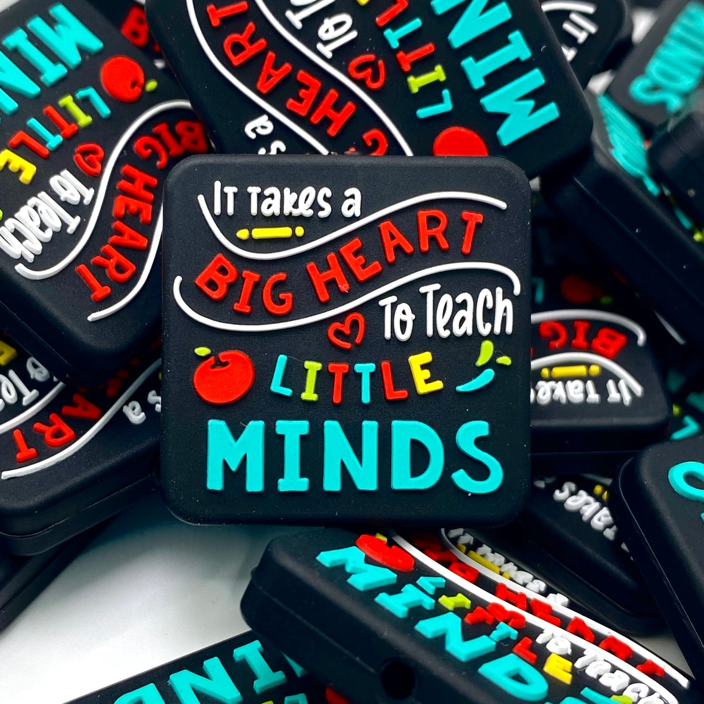 It Takes a Big Heart to Teach Little Minds Silicone Focal Beads