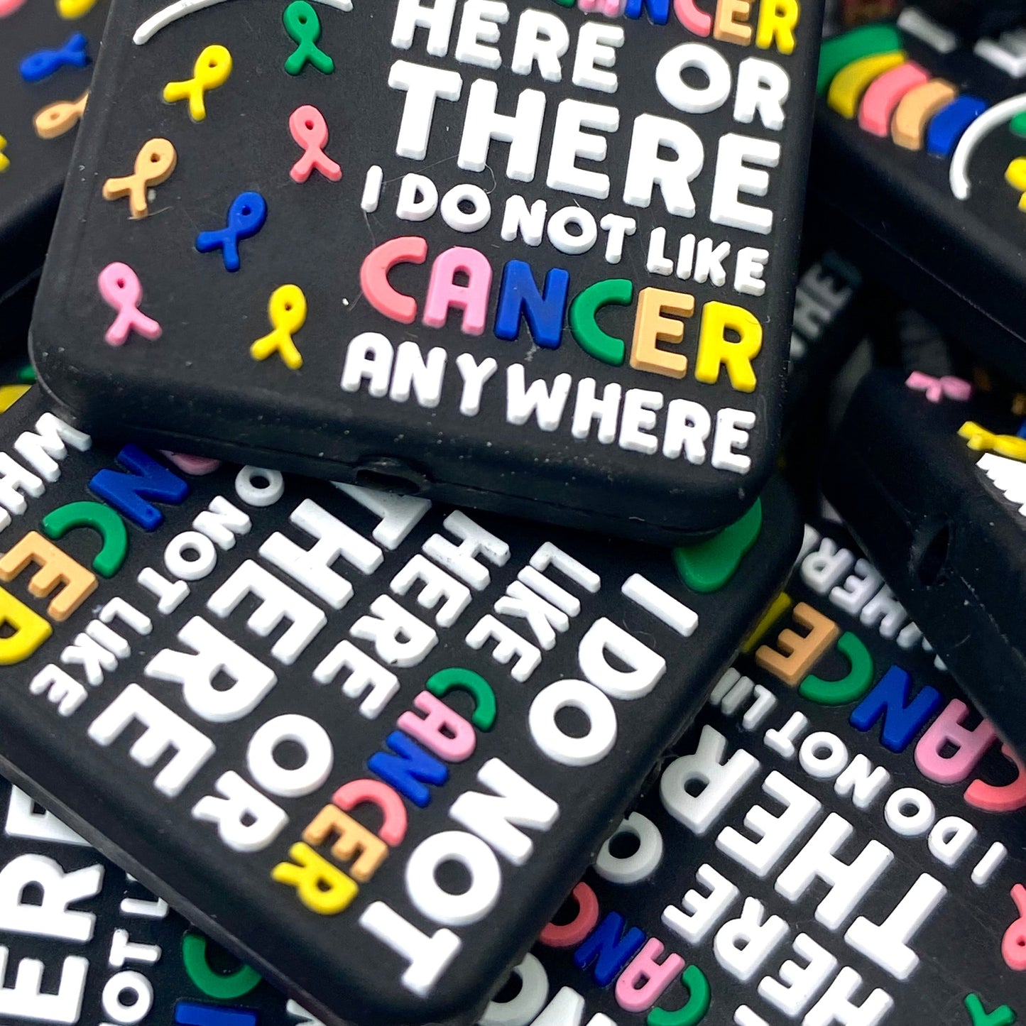 I Do Not Like Cancer Here or There Silicone Focal Beads