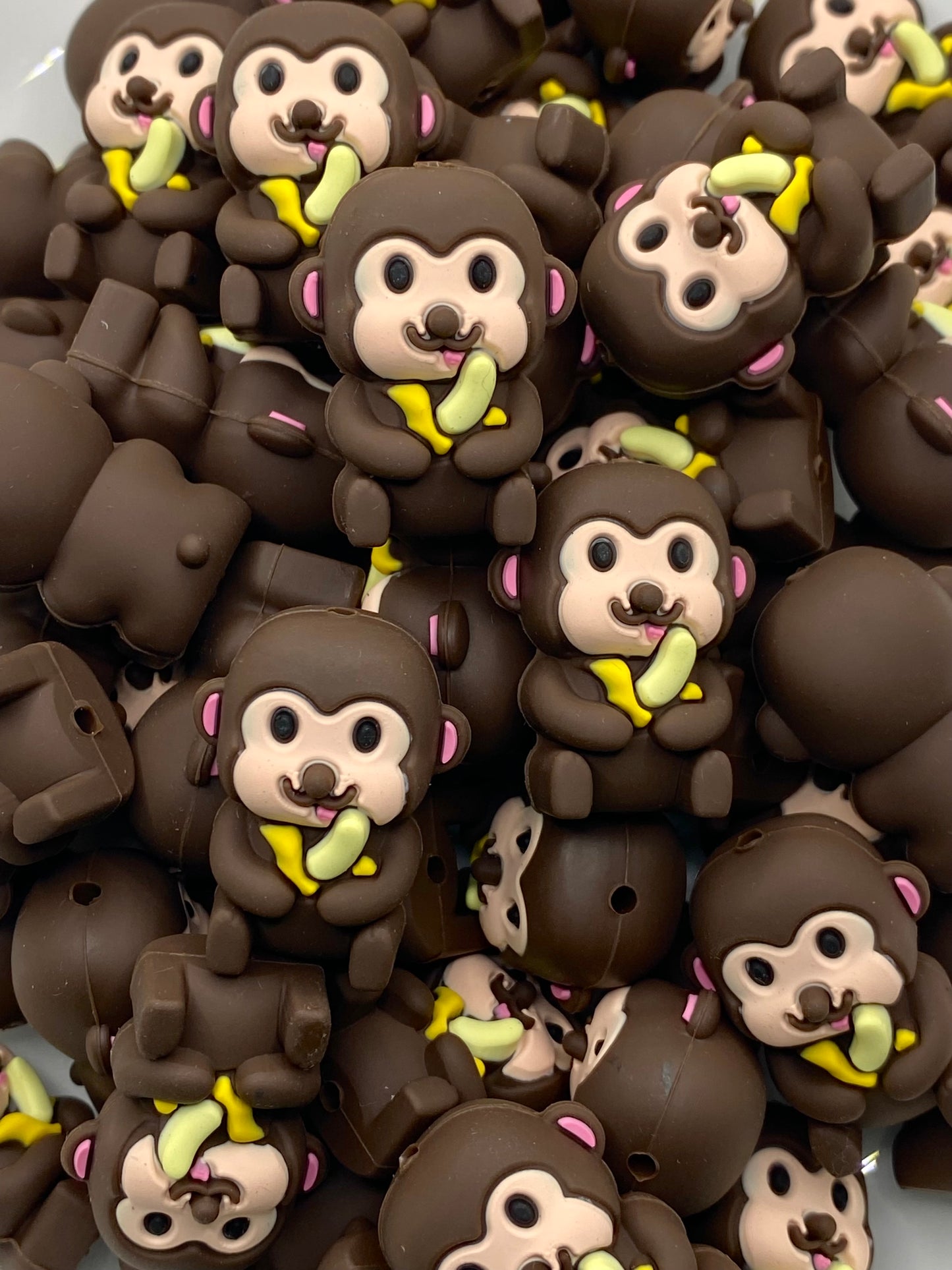 Monkey See, Monkey Do 3D Silicone Focal Beads