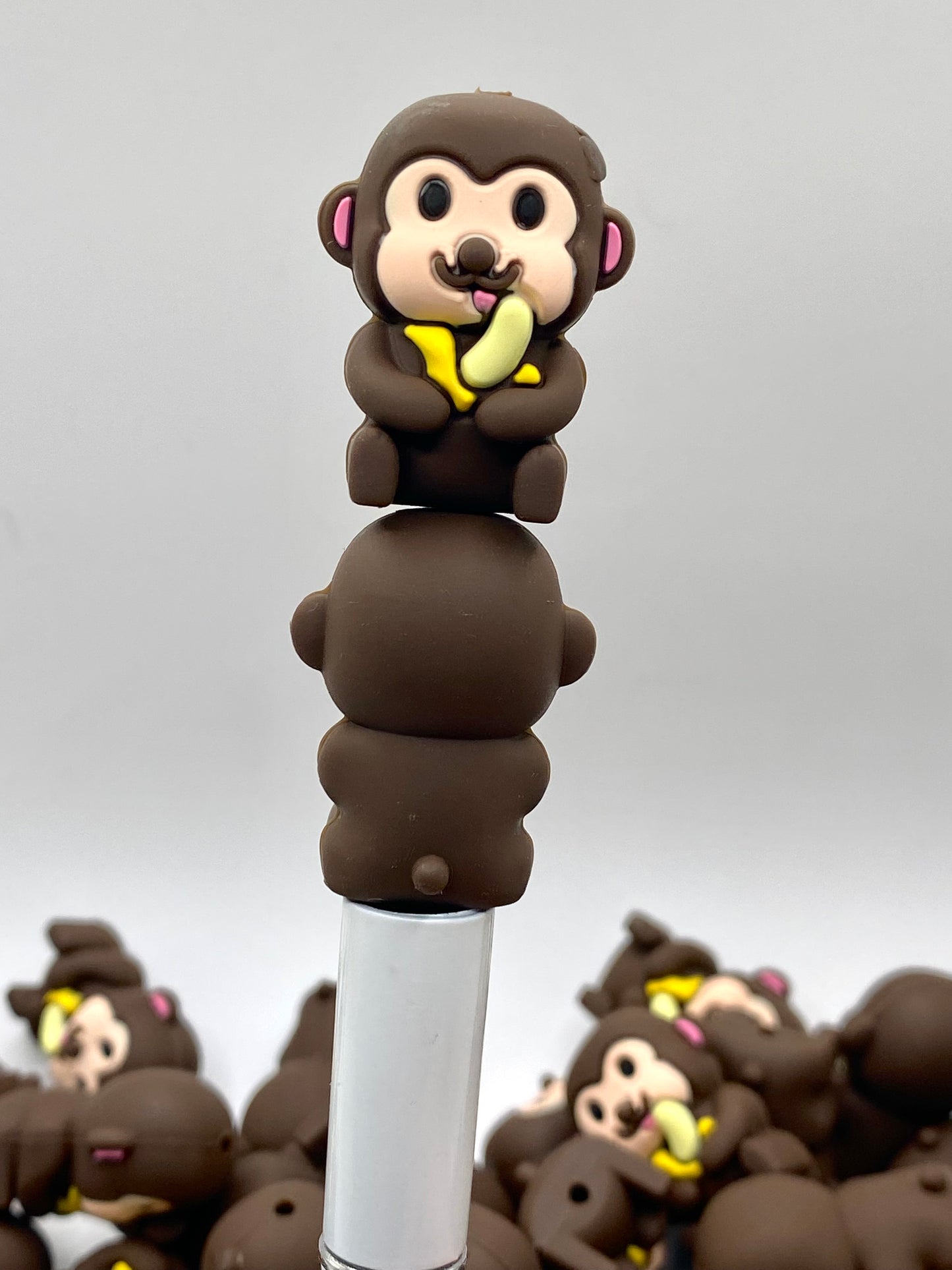 Monkey See, Monkey Do 3D Silicone Focal Beads