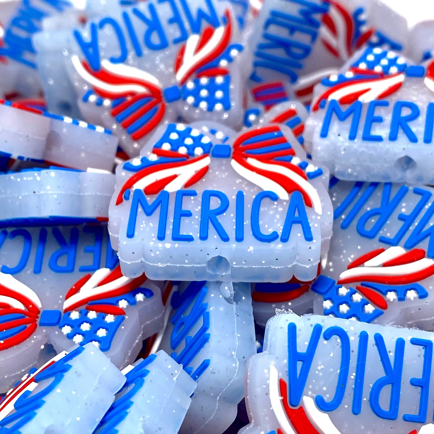 Merica Bows Silicone Focal Beads