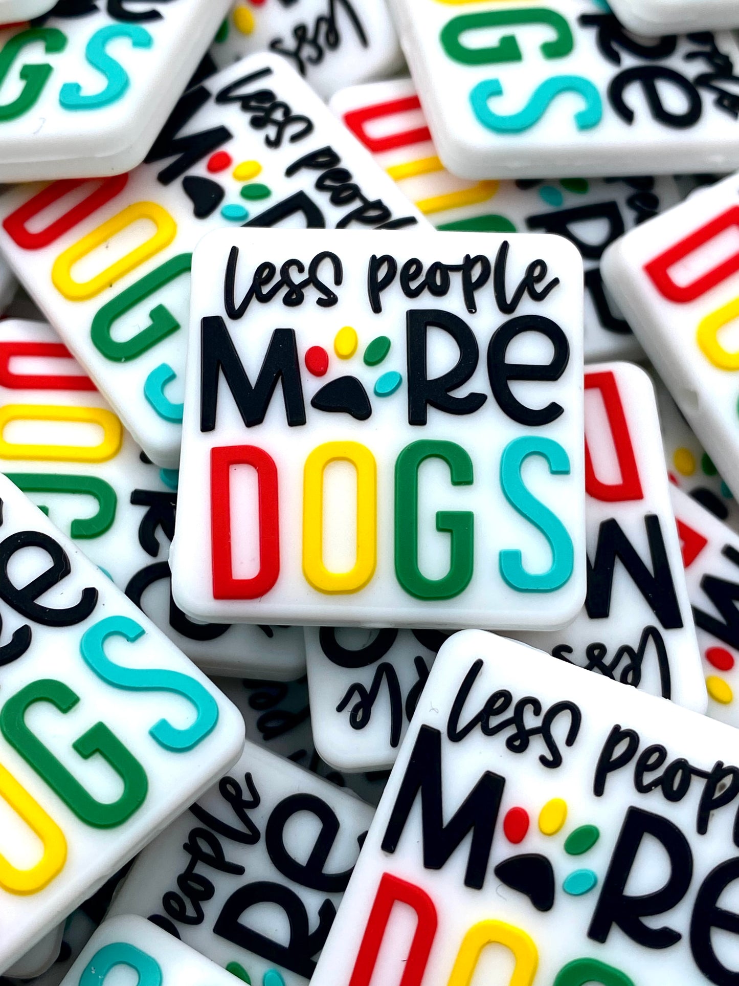 Less People More Dogs Silicone Focal Beads