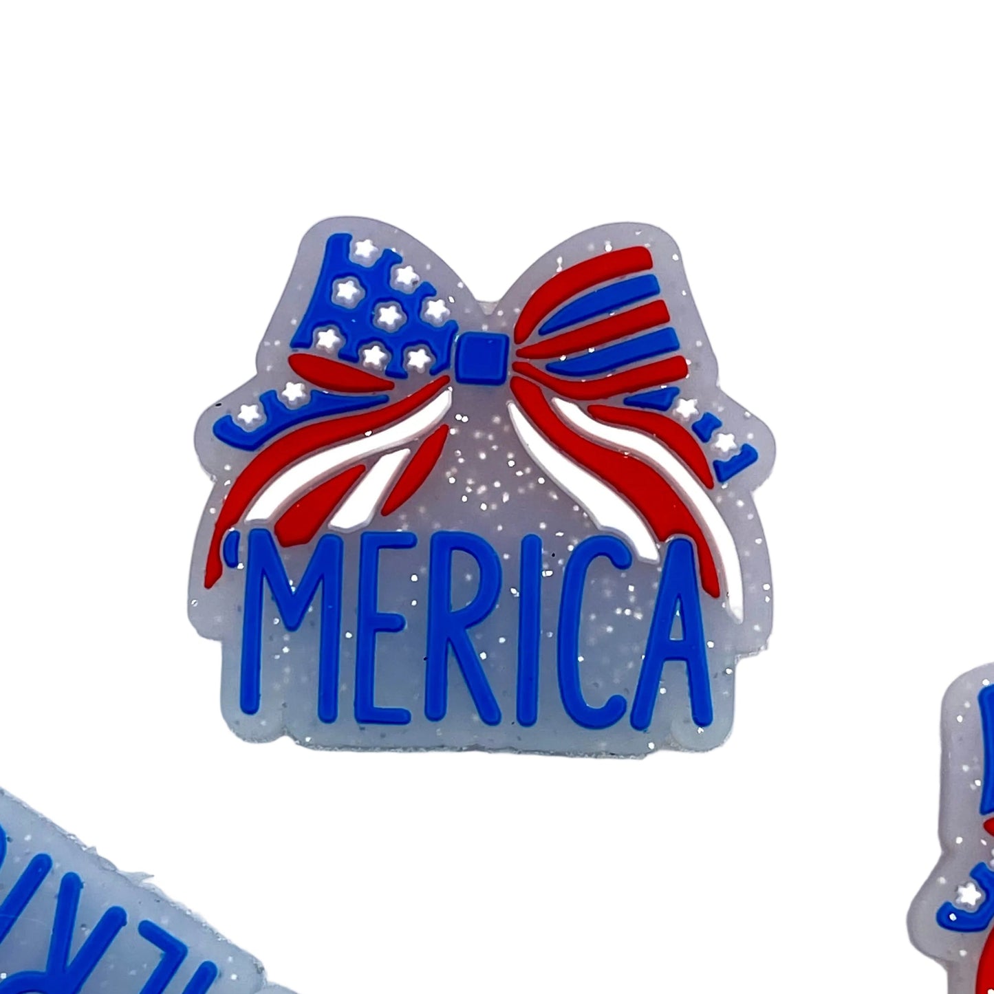 Merica Bows Silicone Focal Beads