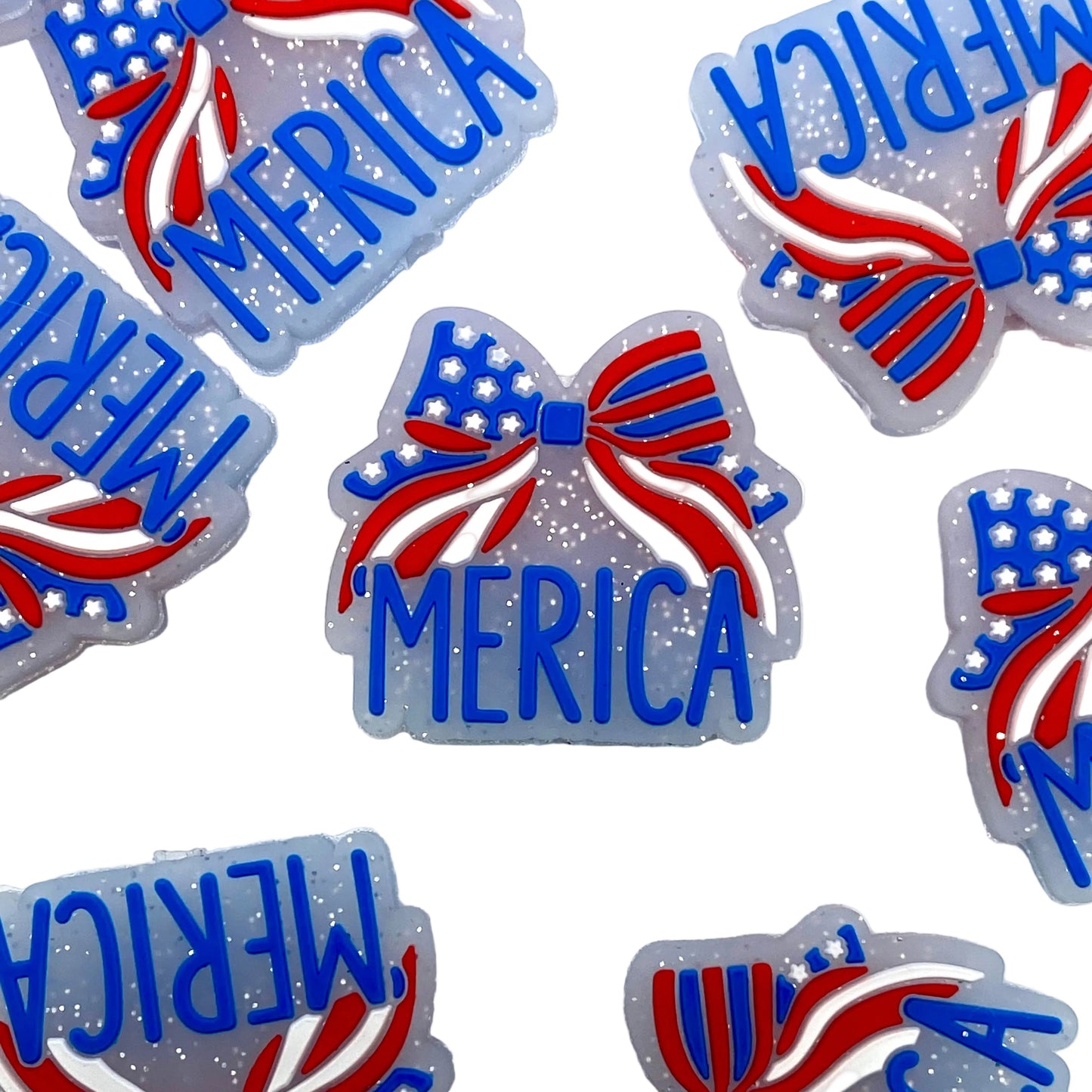 Merica Bows Silicone Focal Beads