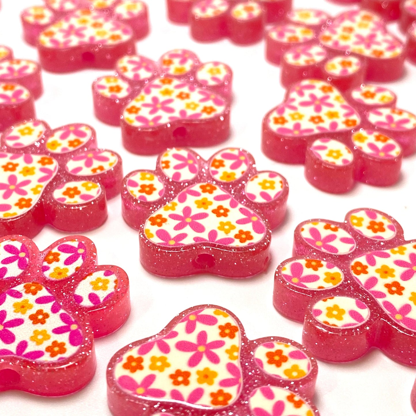 Paws-itively pink Acrylic Focal Beads
