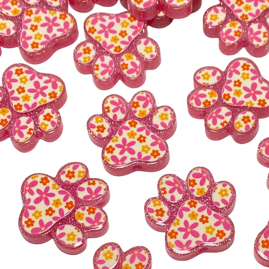 Paws-itively pink Acrylic Focal Beads