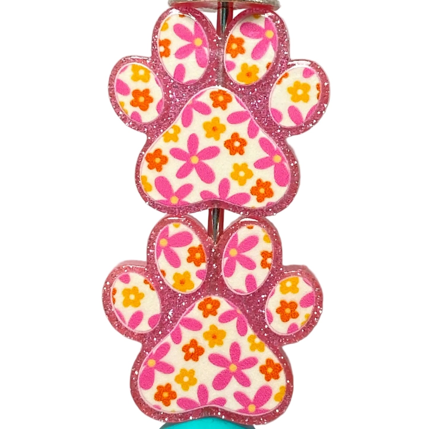 Paws-itively pink Acrylic Focal Beads